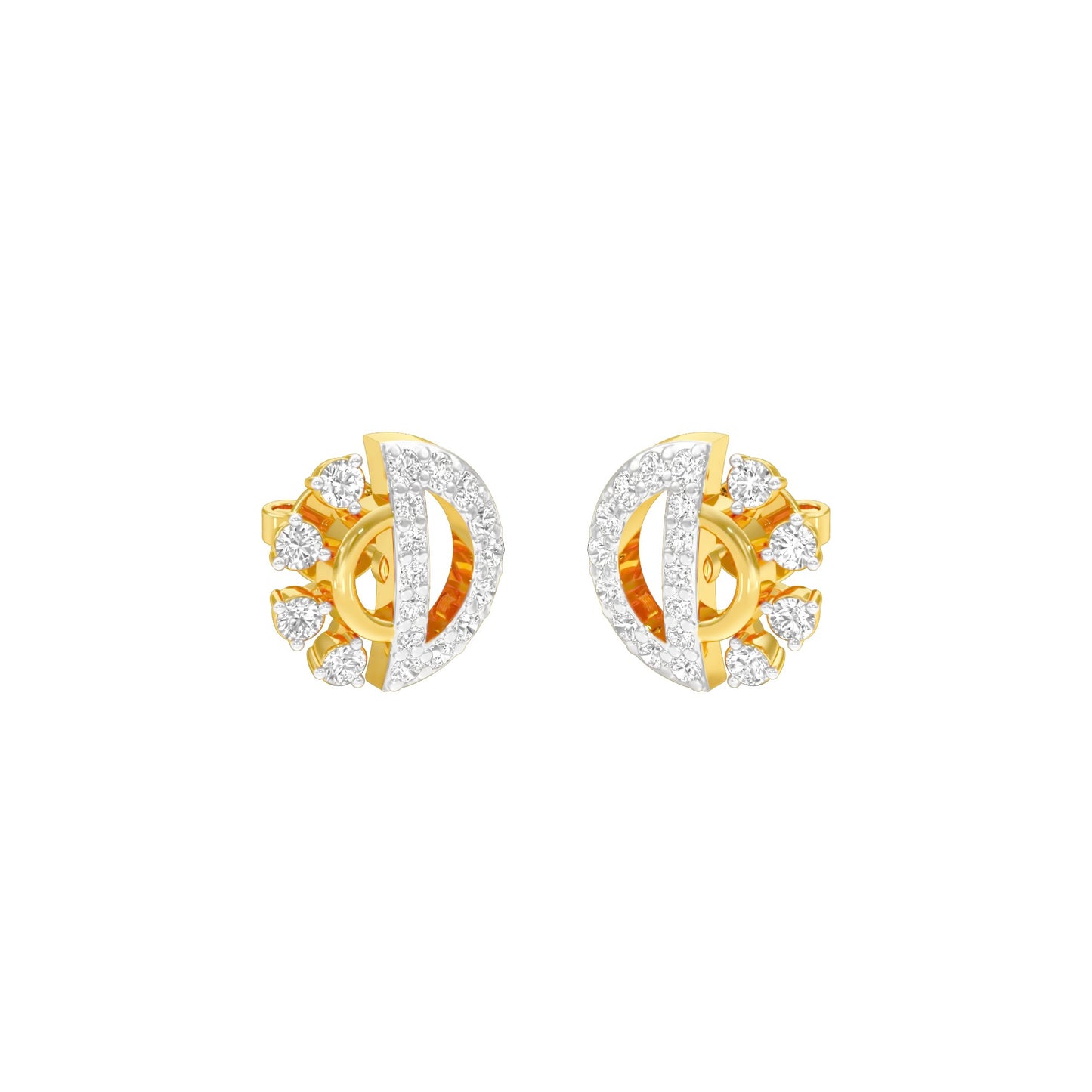 Dazzle D Diamond Earrings 18 KT / Yellow Gold