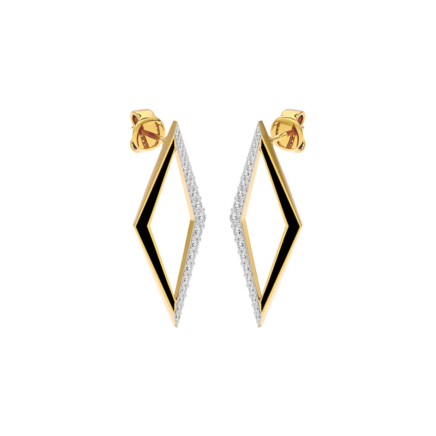 Midnight Azure Fashion Diamond Dangler Earrings 18 KT / Yellow Gold