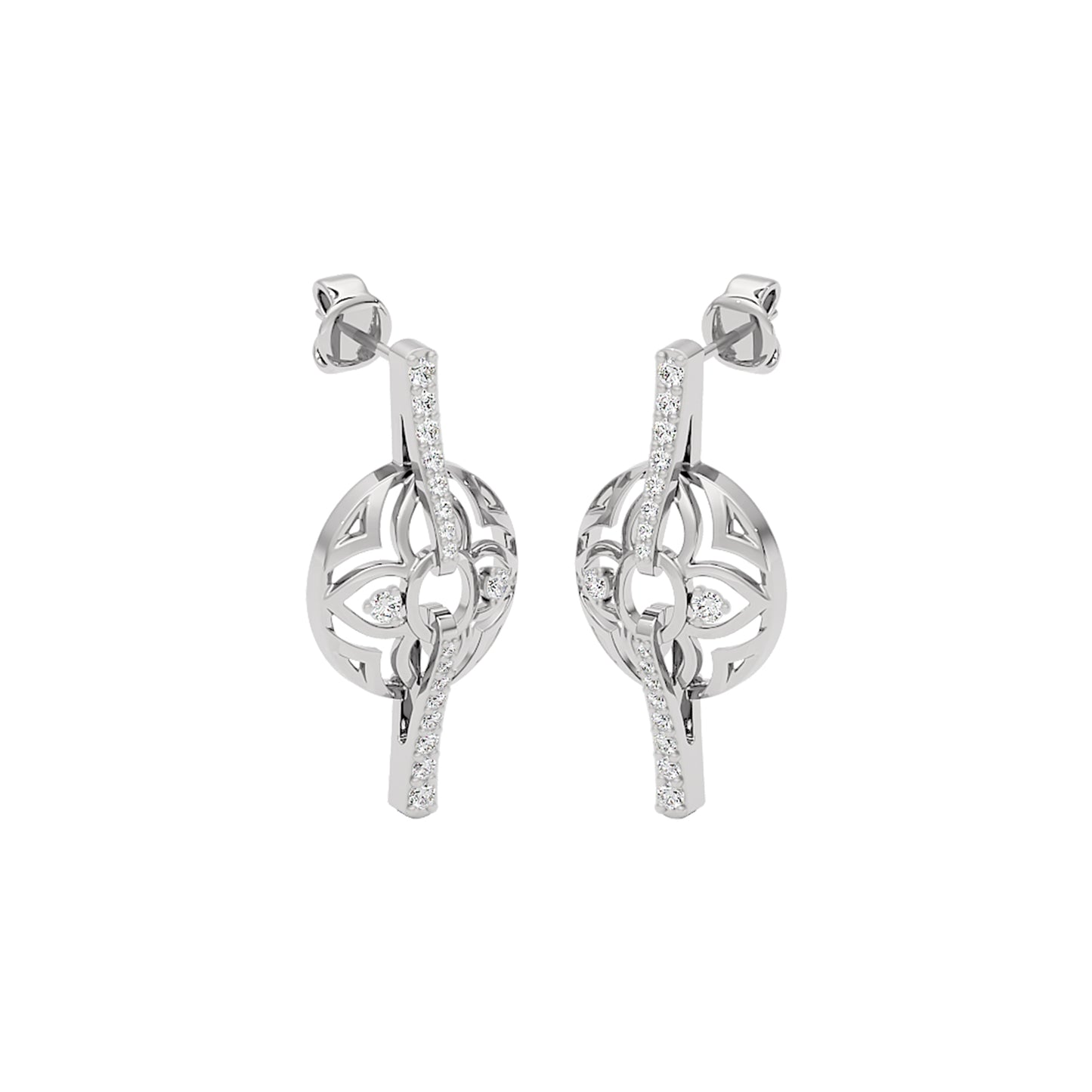 Goldloop Lamps Fashion Diamond Dangler Earrings 18 KT / White Gold