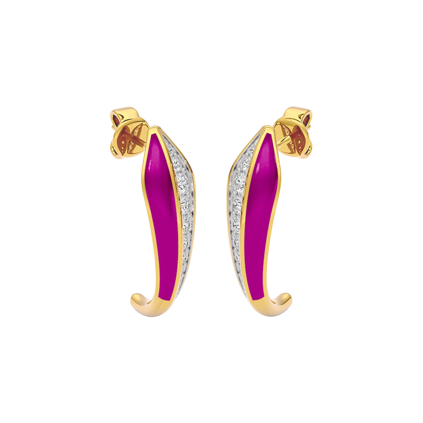 The Pink Shift Fashion Diamond Dangler Earrings 18 KT / Yellow Gold