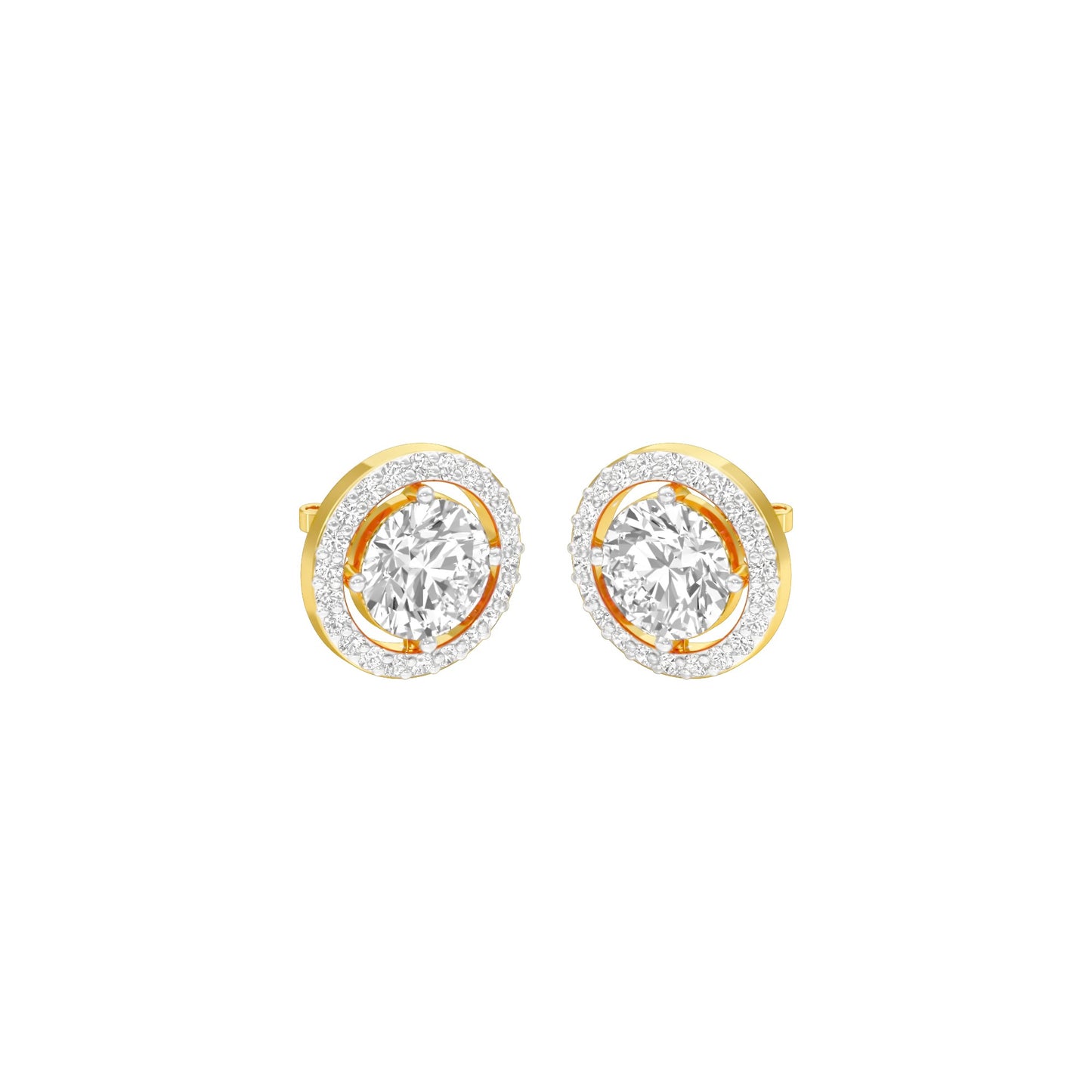 Pixie Points Halo Diamond Stud Earrings 18 KT / Yellow Gold