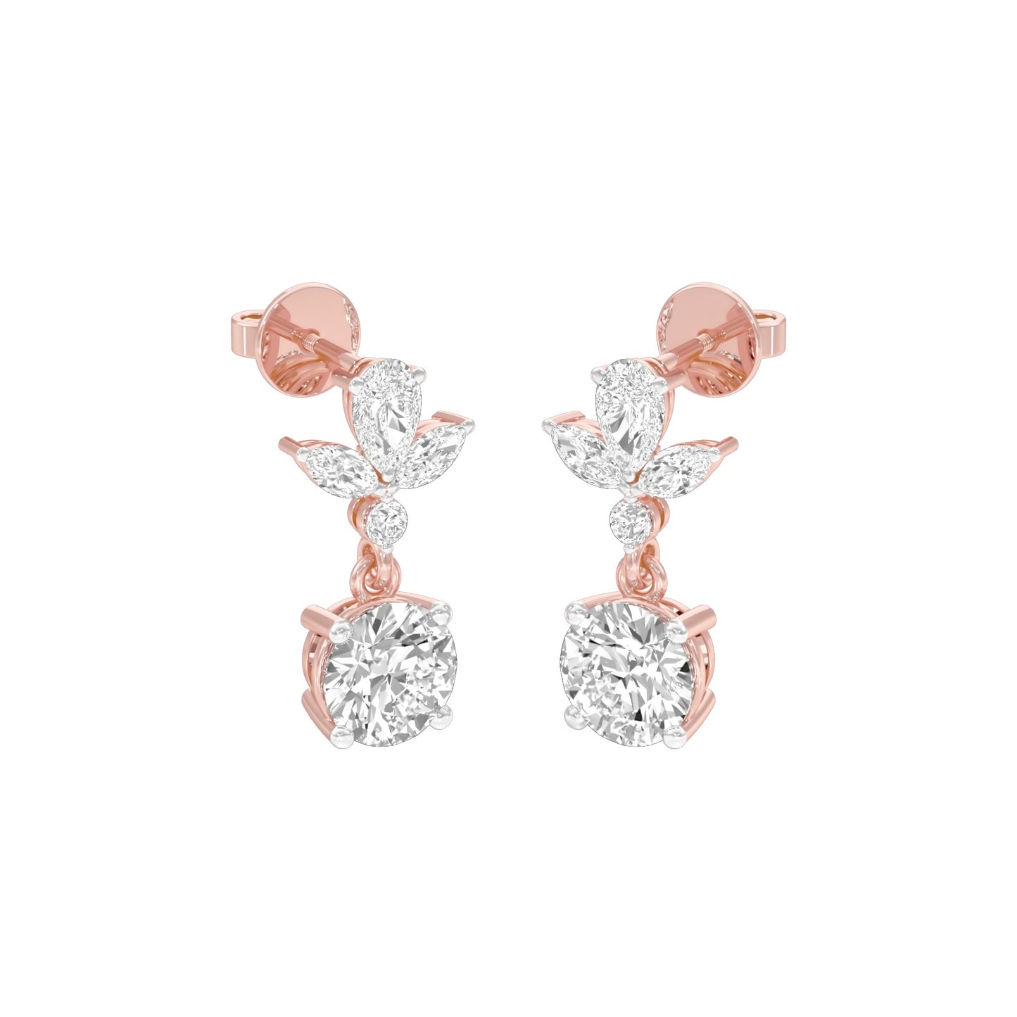 Echo Drop Diamond Drop Earrings 18 KT / Rose Gold