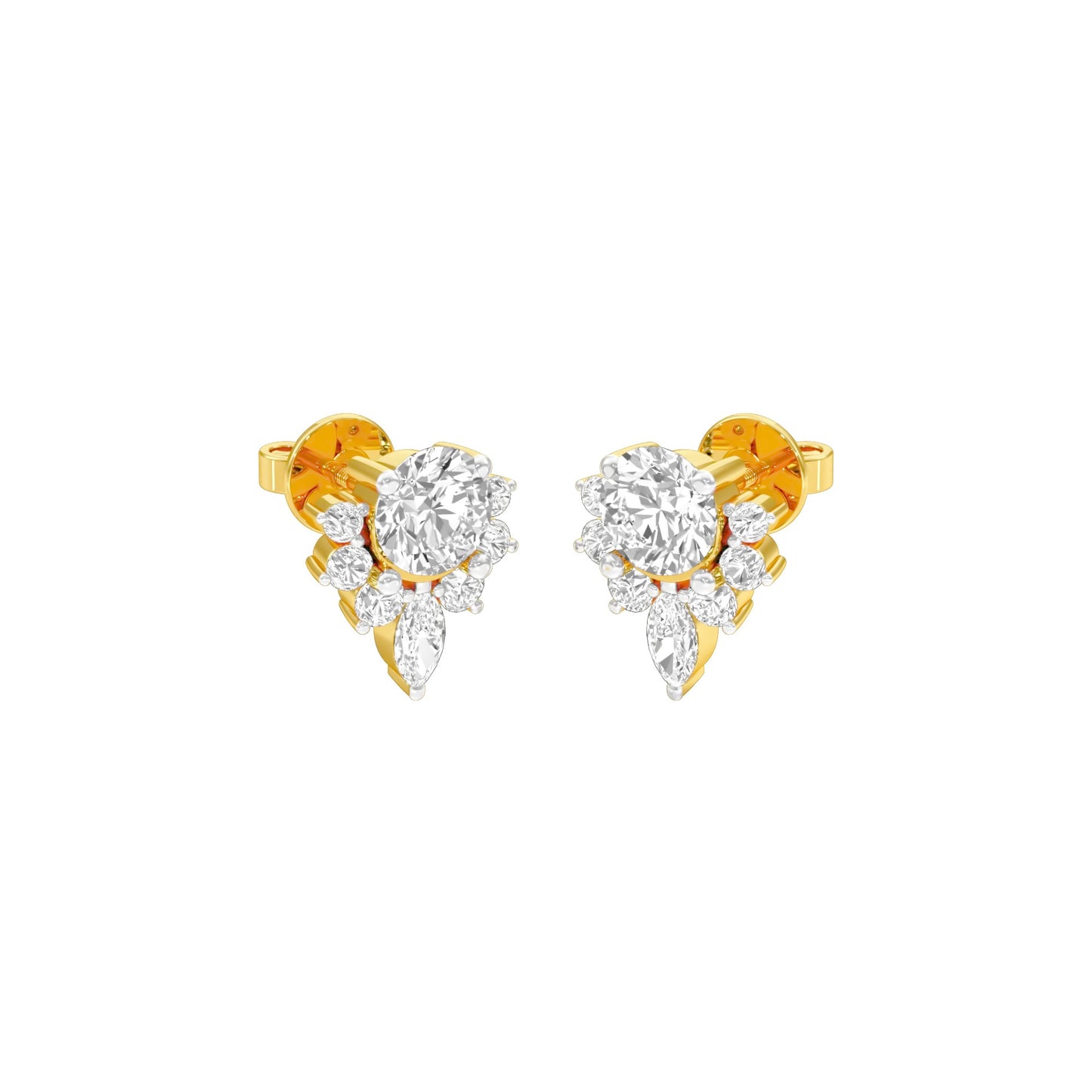 Morning Mist Diamond Stud Earrings 18 KT / Yellow Gold