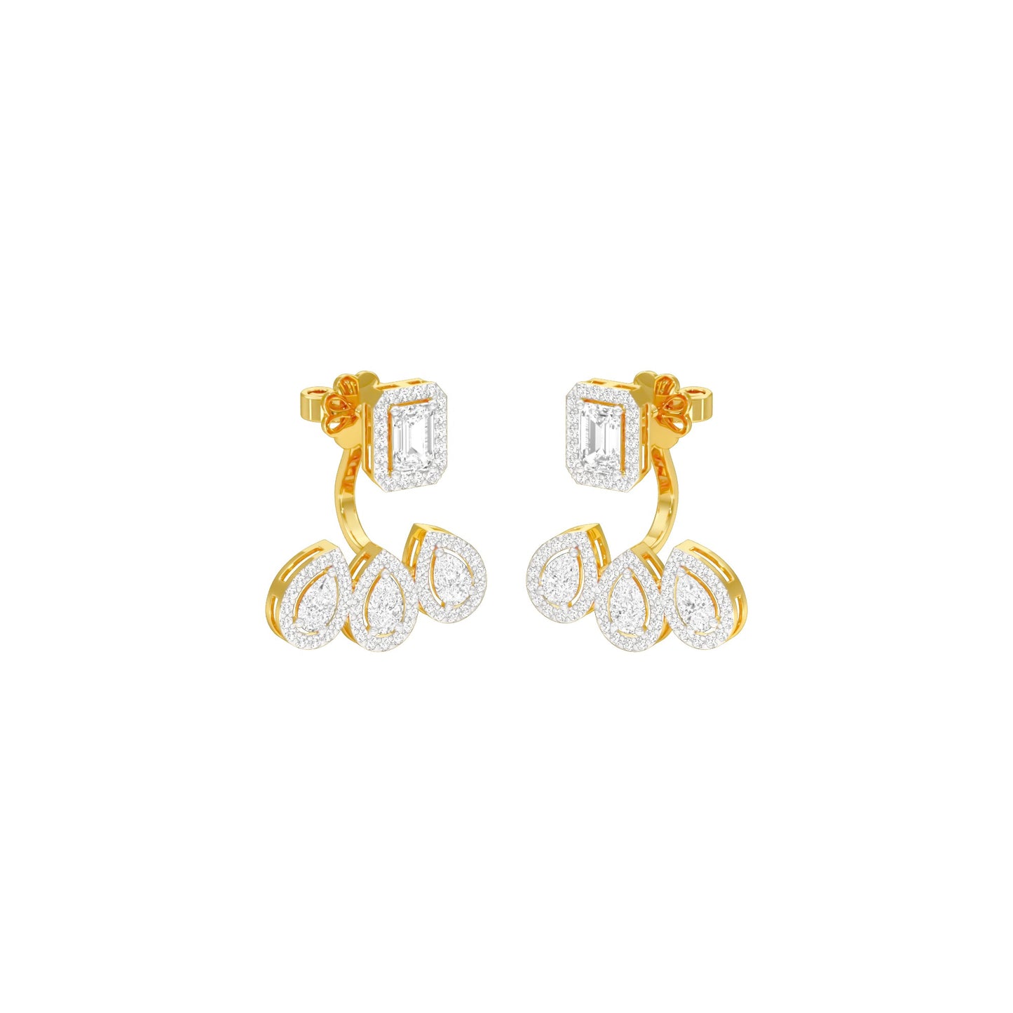 Flora Gleam Diamond Stud Earrings 18 KT / Yellow Gold