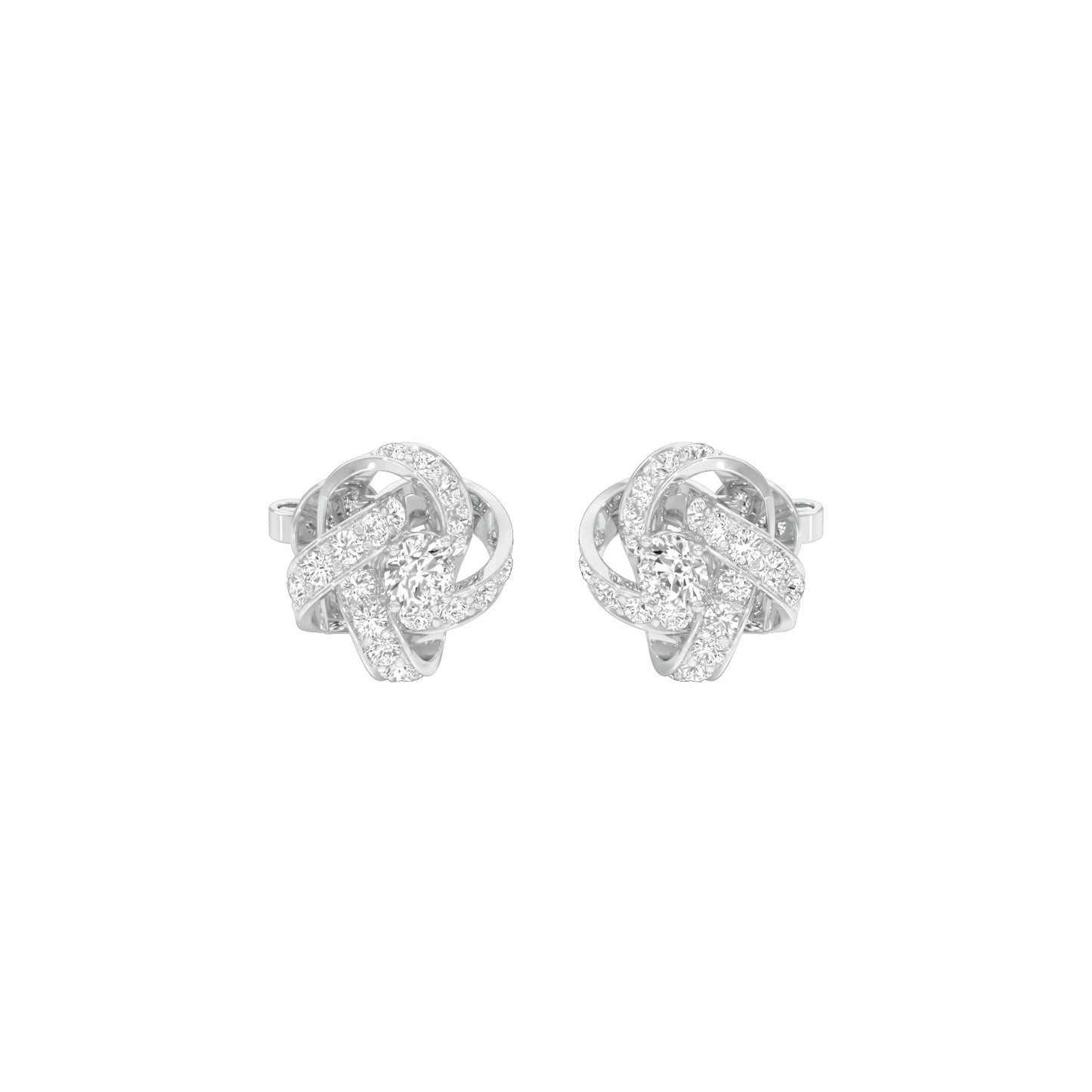 Untied Knots Diamond Stud Earrings 18 KT / White Gold