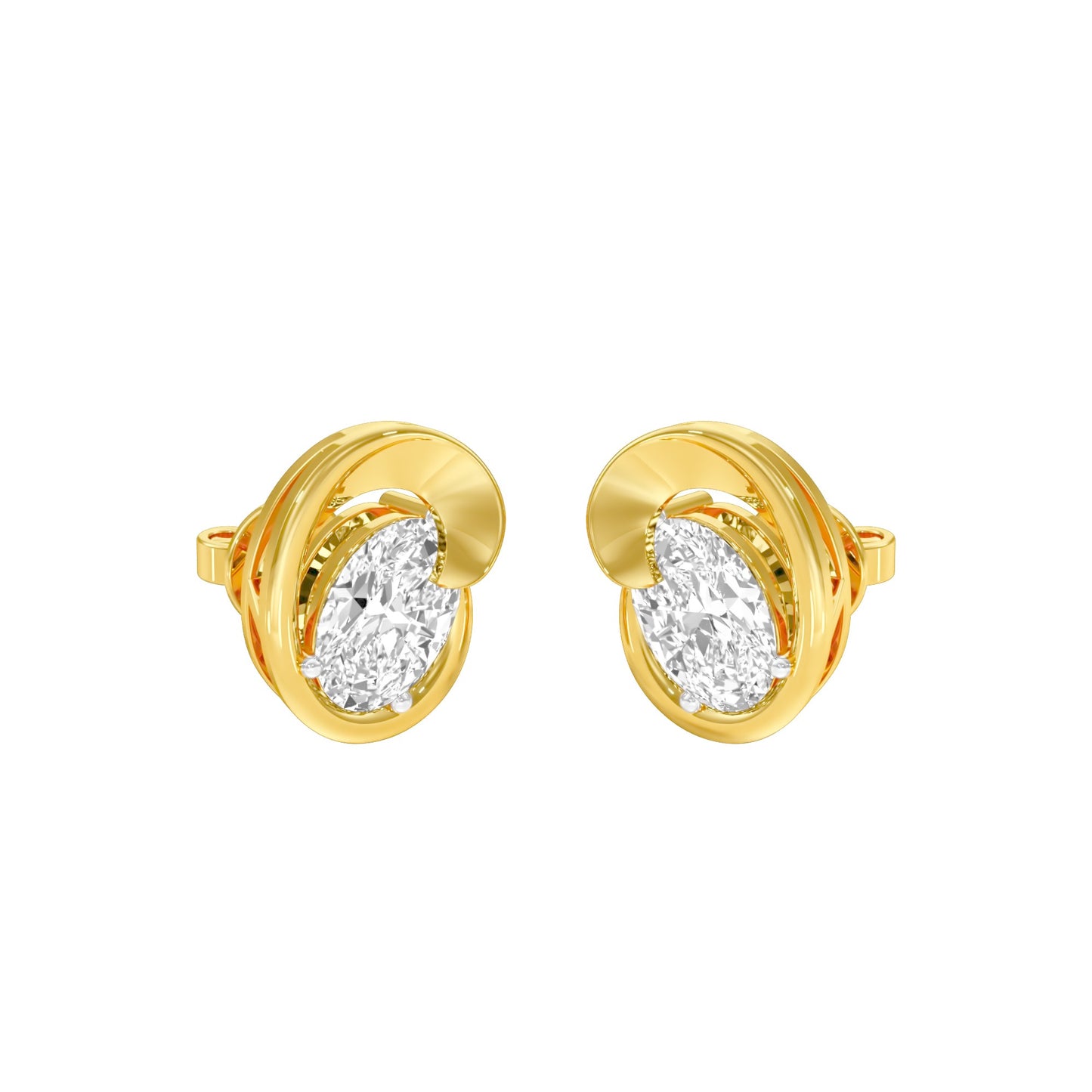 Twinkling Orbs Diamond Stud Earrings 18 KT / Yellow Gold