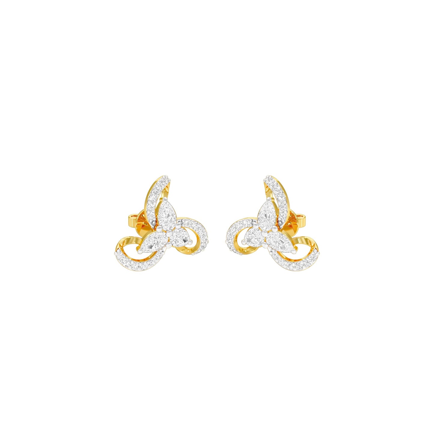 Bloom Luxe Diamond Stud Earrings 18 KT / Yellow Gold