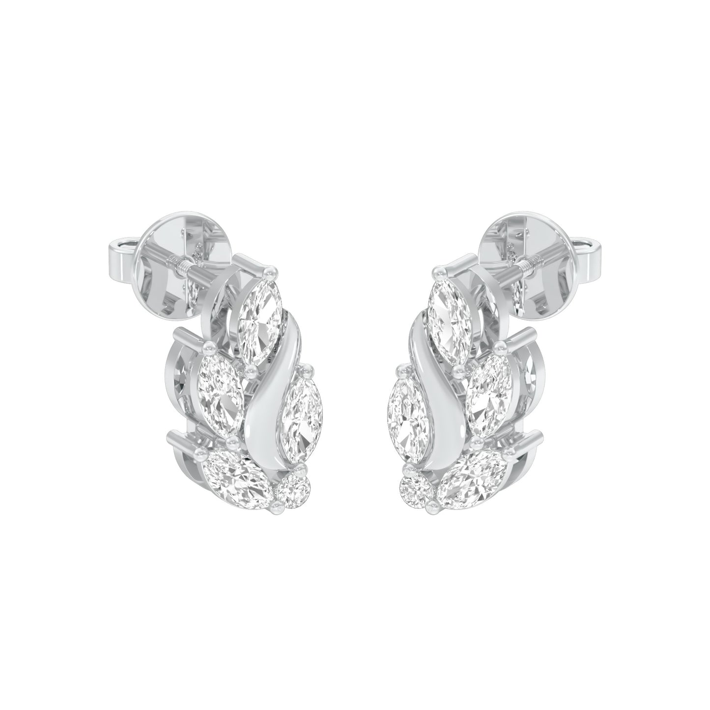 Botanica Diamond Stud Earrings 18 KT / White Gold