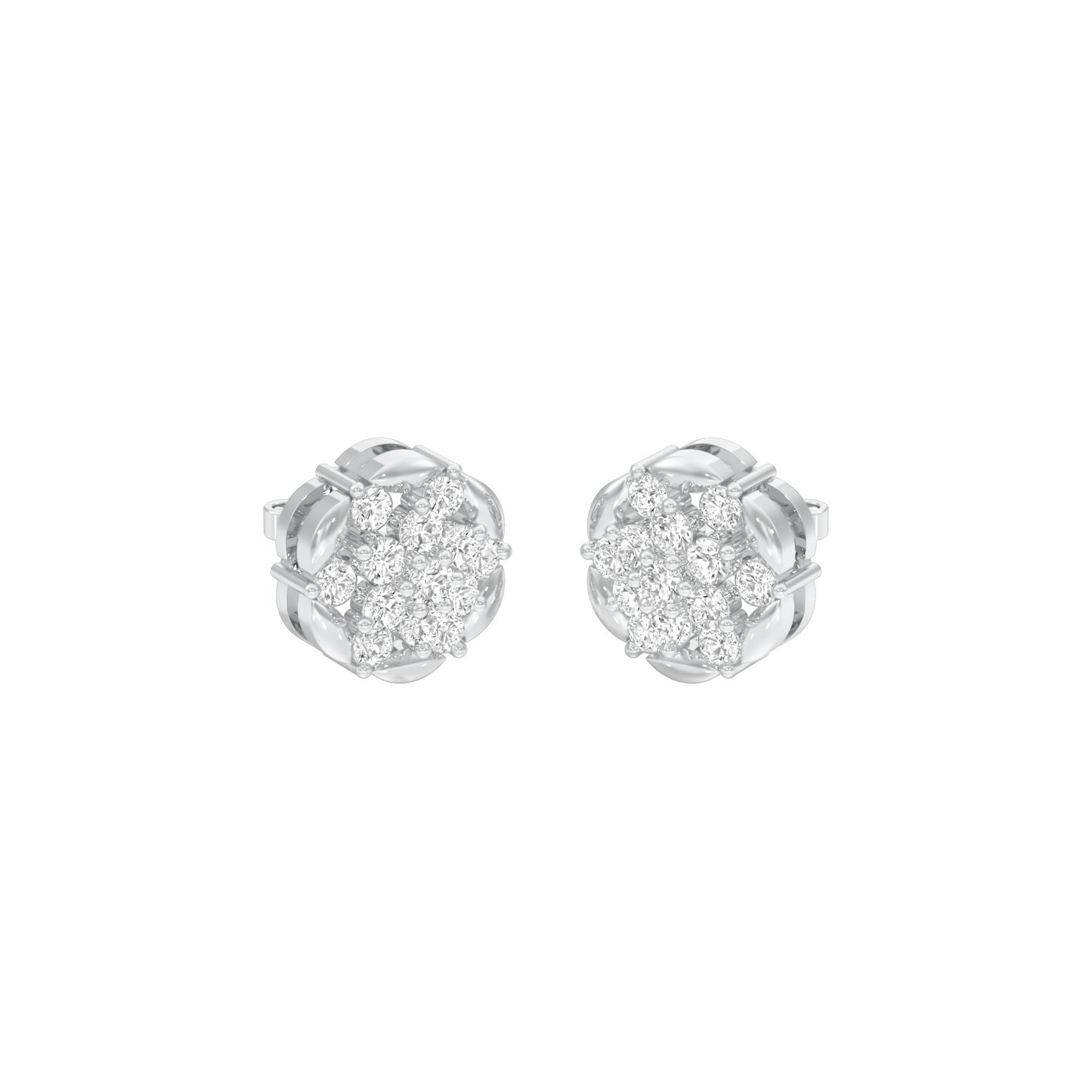 Glowline Diamond Stud Earrings 18 KT / White Gold