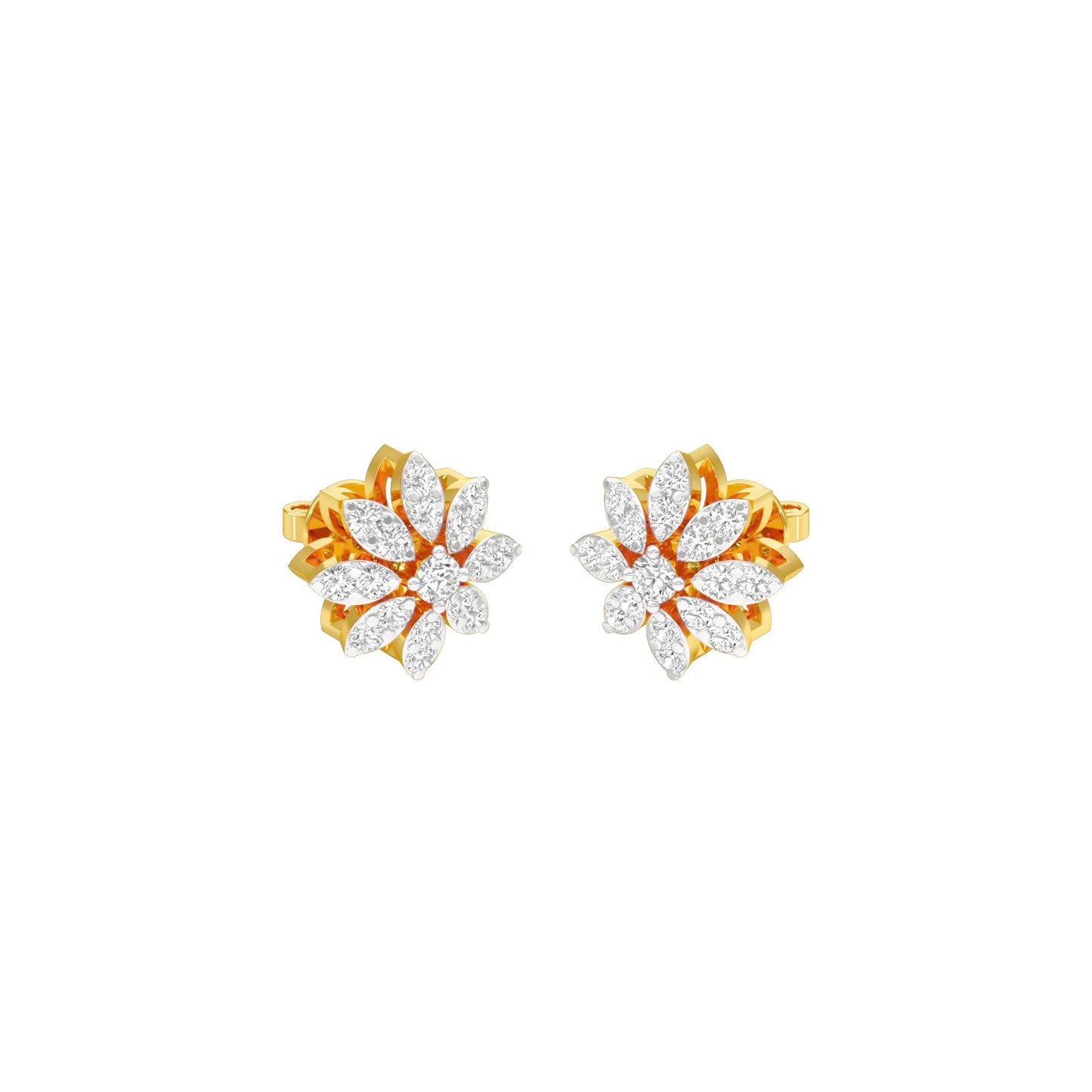 Botanic Blush Diamond Stud Earrings 18 KT / Yellow Gold