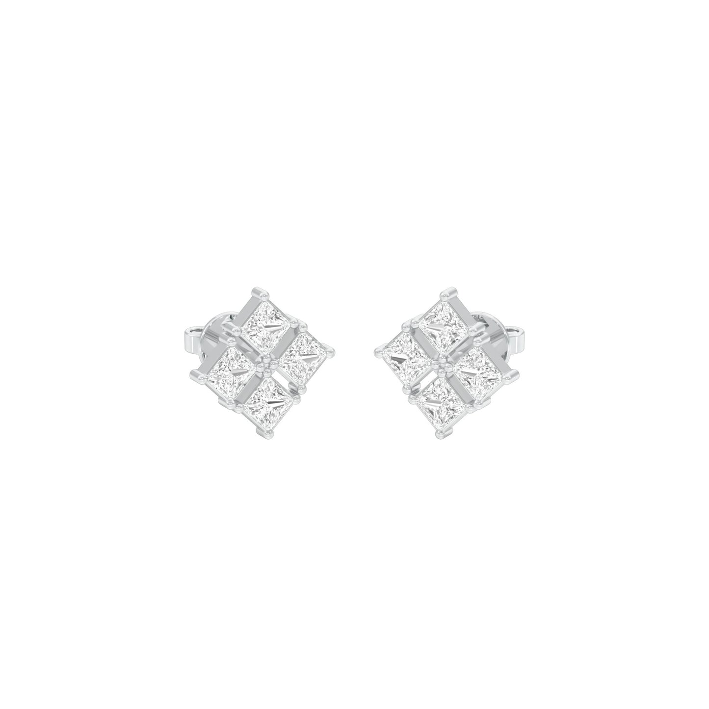 Silent Stars Diamond Stud Earrings 18 KT / White Gold