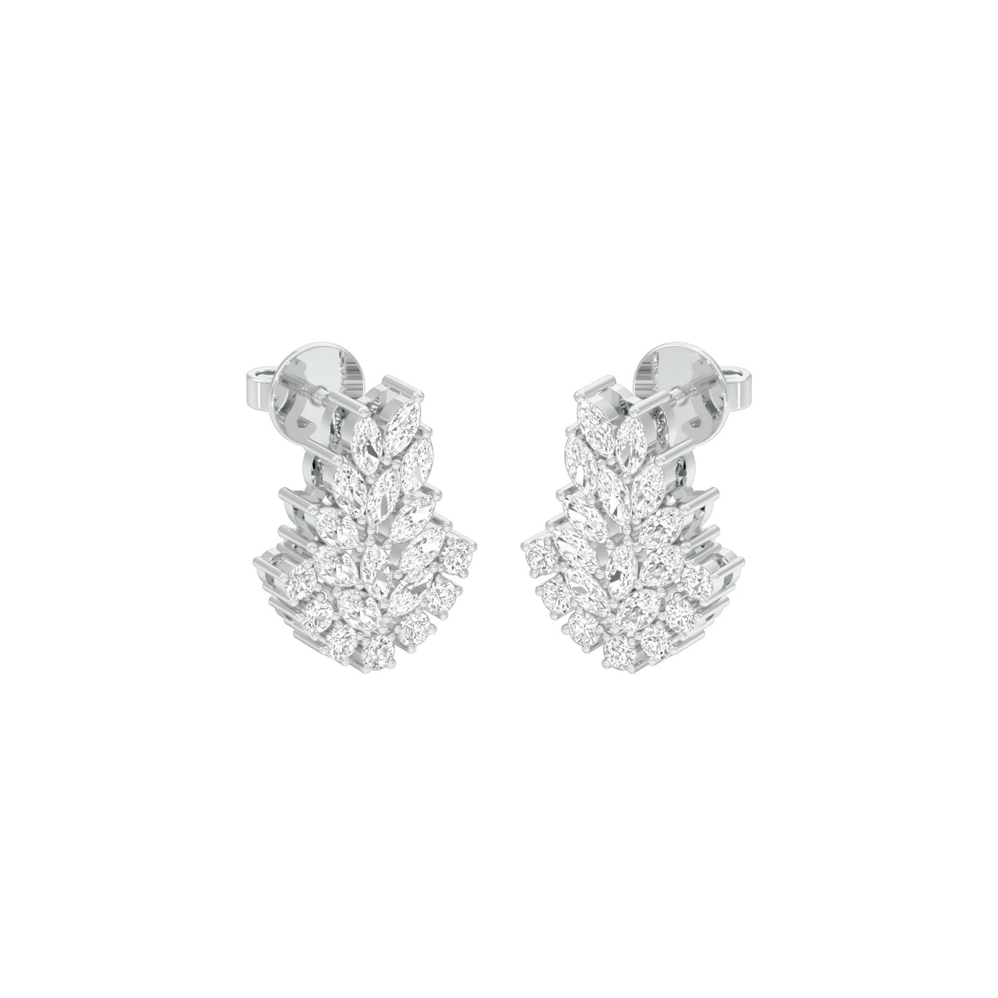 Spark Bar Diamond Bali Earrings 18 KT / White Gold