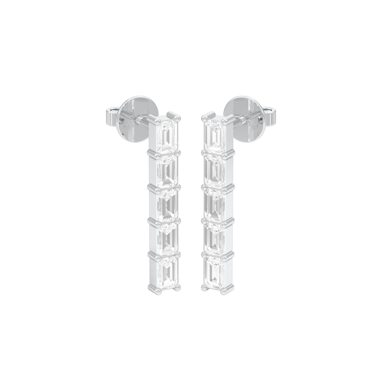 Streamlined Diamond Stud Earrings