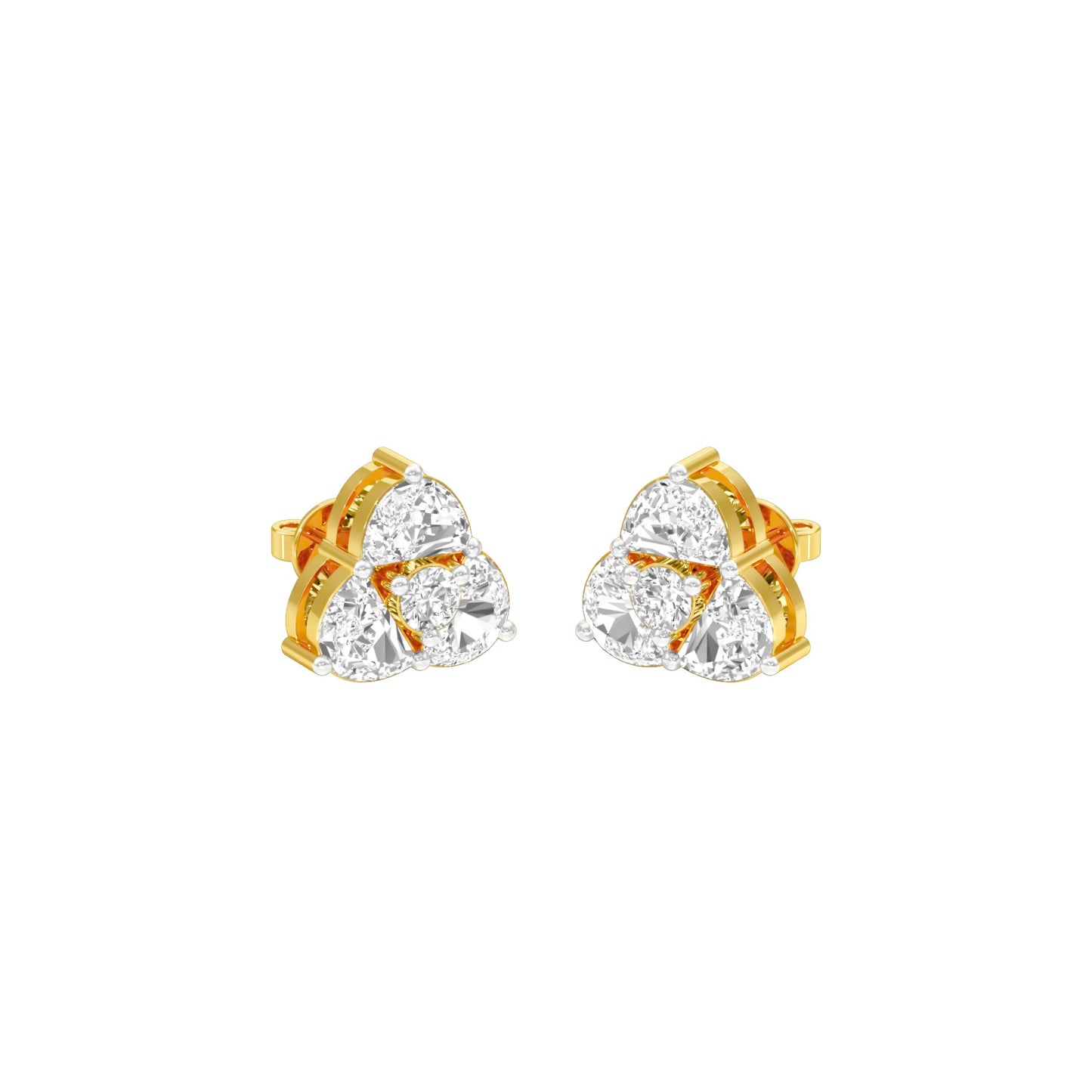 Cloud Luxe Diamond Stud Earrings 18 KT / Yellow Gold