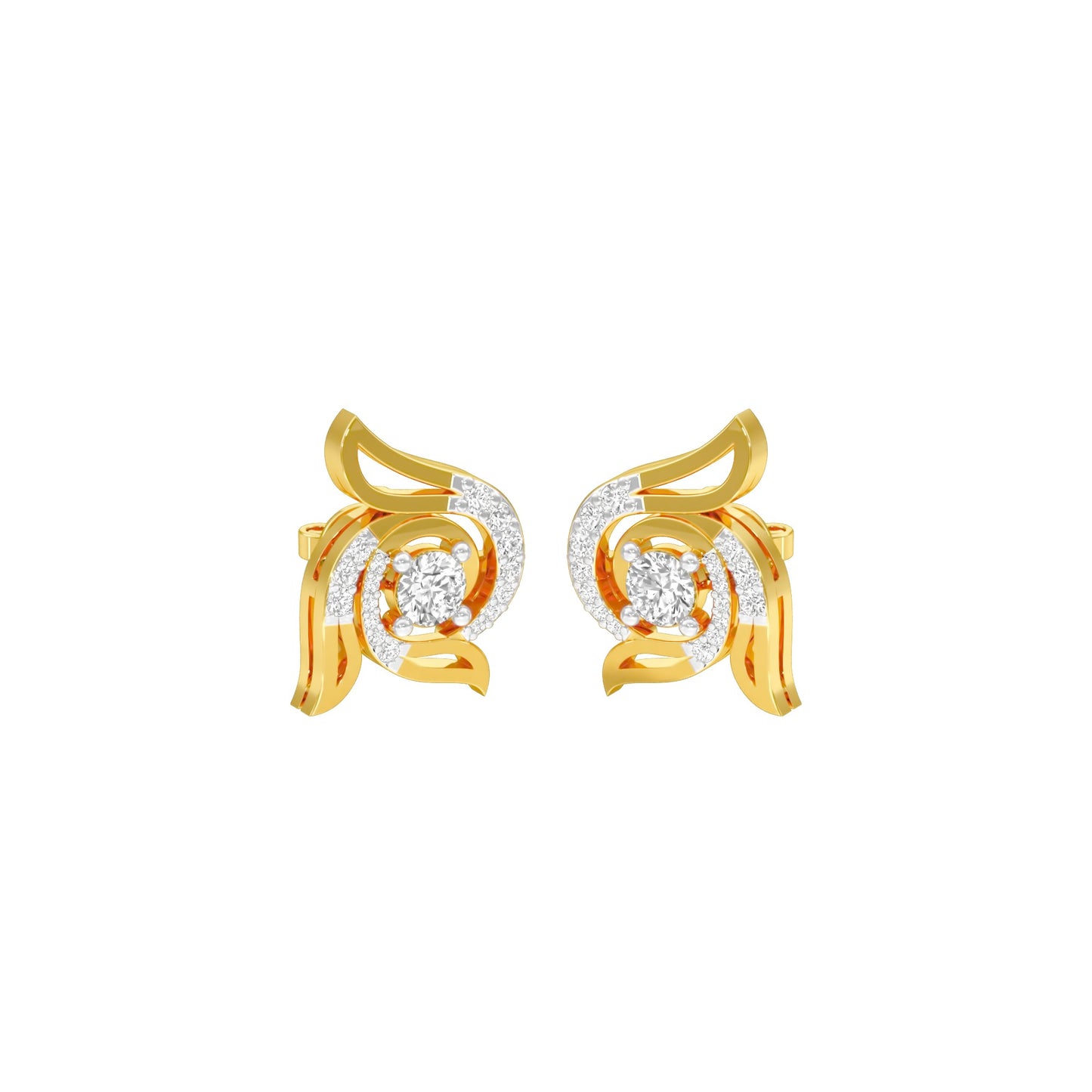 Glow Dance Diamond Stud Earrings 18 KT / Yellow Gold