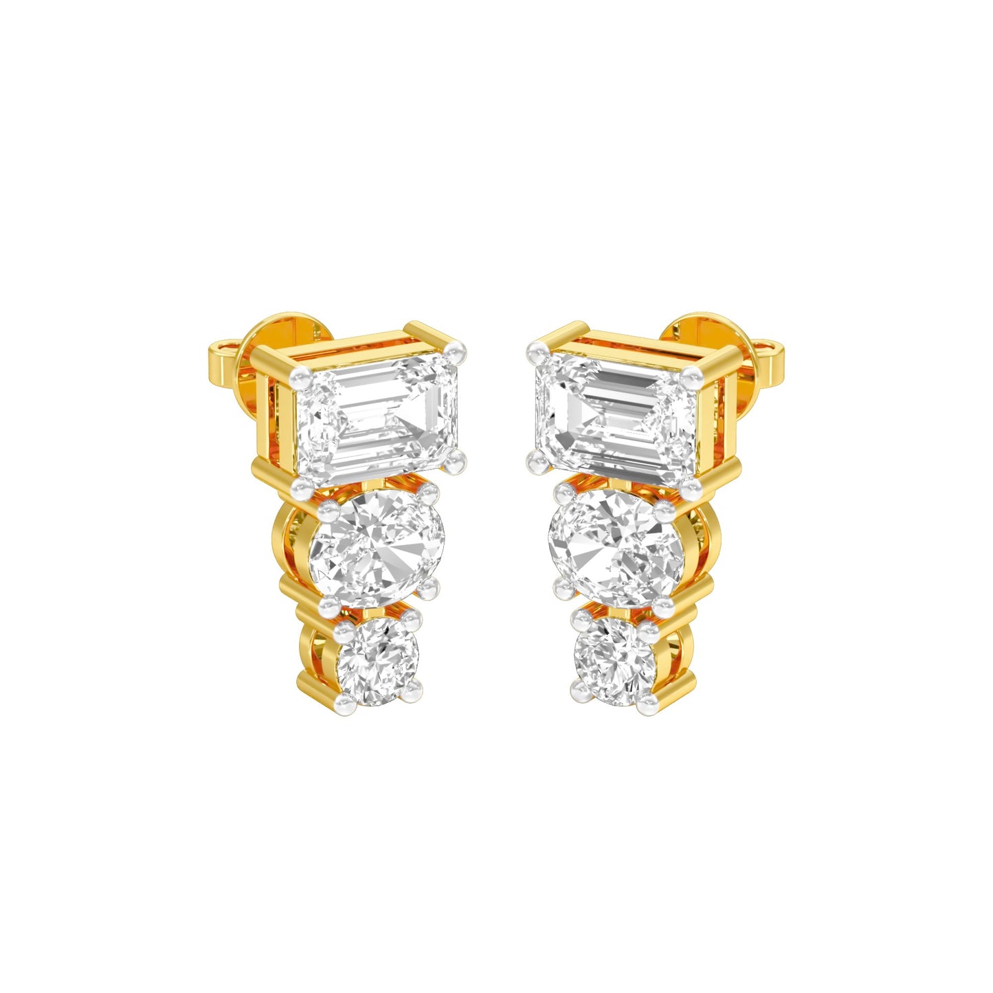 Shapeshift Diamond Drop Earrings 18 KT / Yellow Gold