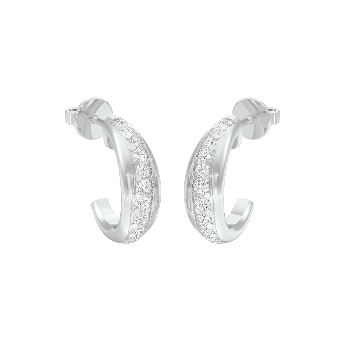 Stacklight Diamond Bali Earrings 18 KT / White Gold