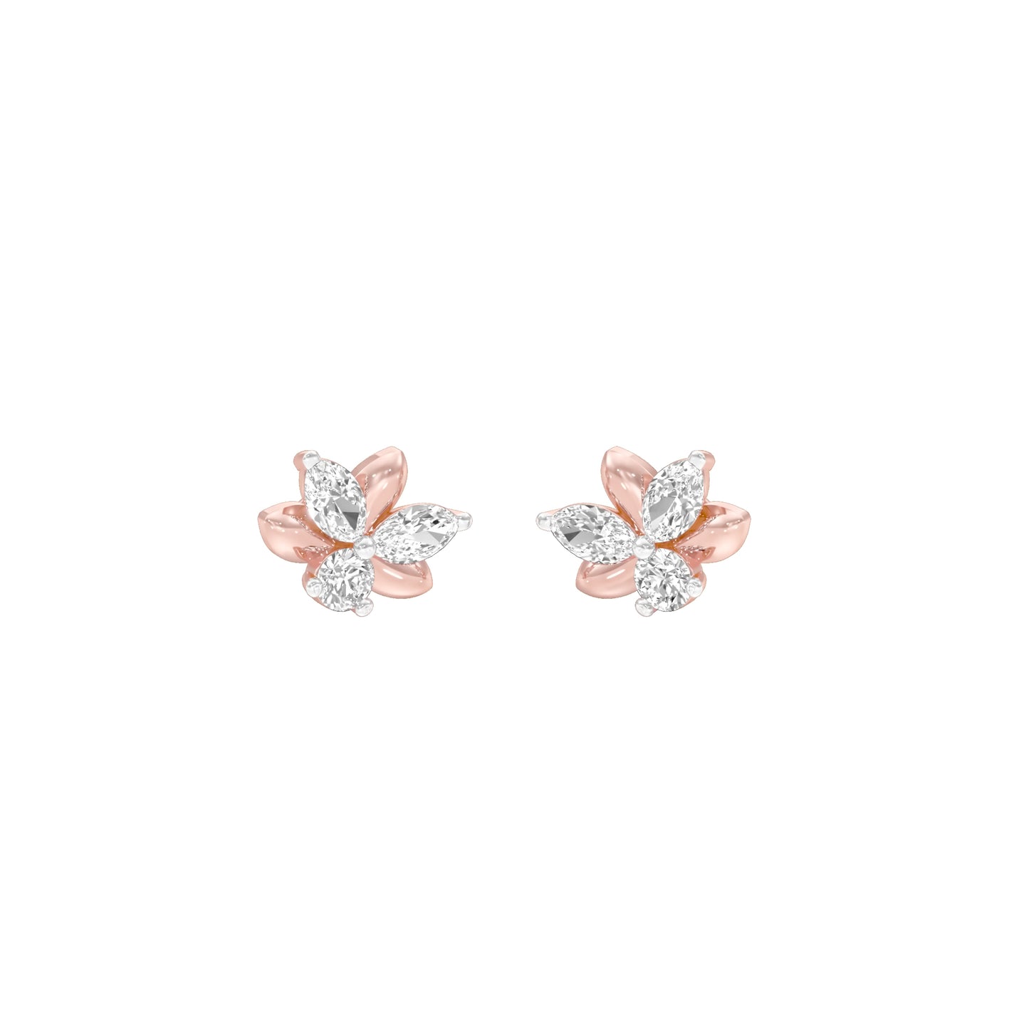 City-Ready Blossom Diamond Stud Earrings 18 KT / Rose Gold