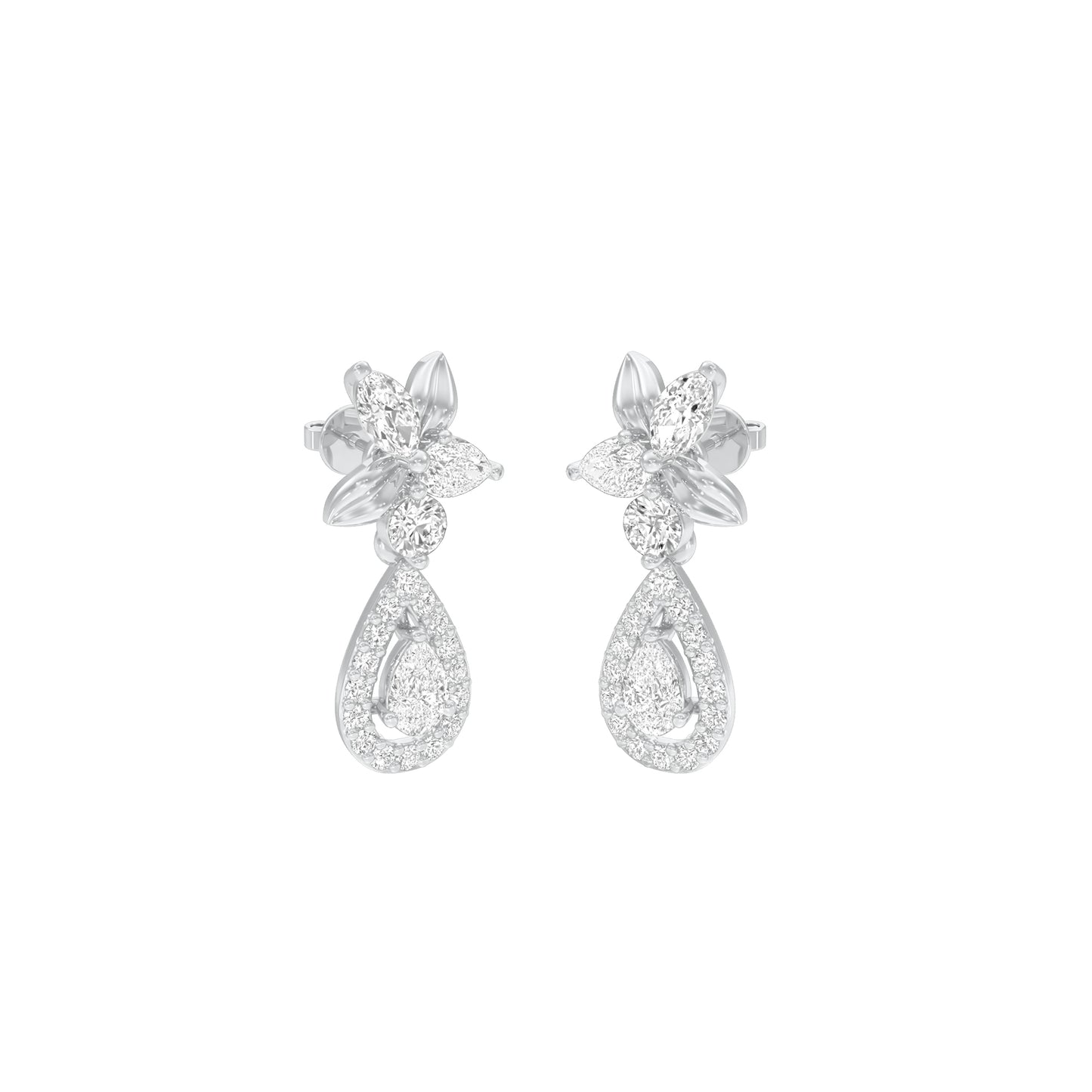 Lily Luminesce Diamond Drop Earrings 18 KT / White Gold