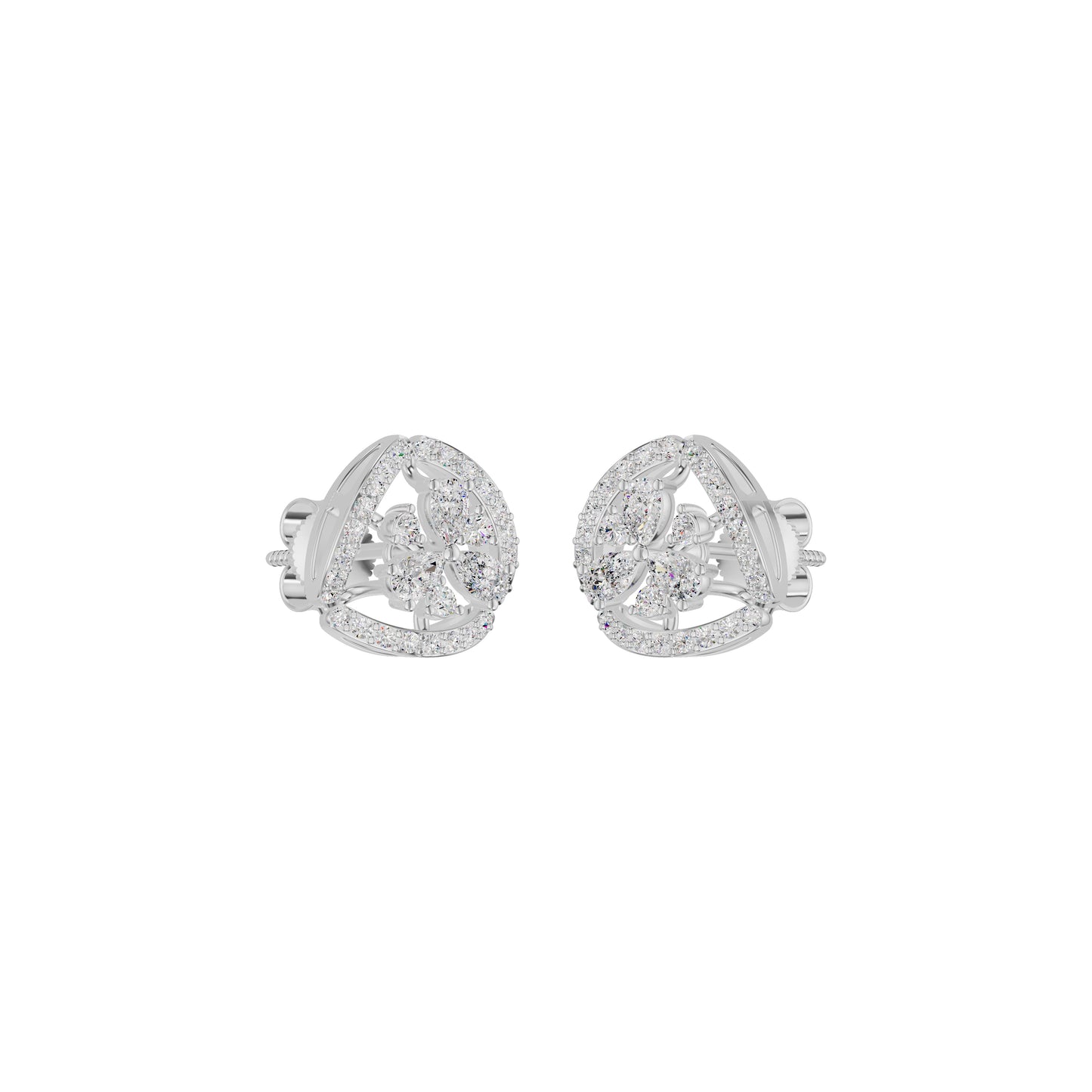 Sparkling Opal Diamond Earrings 18 KT / White Gold