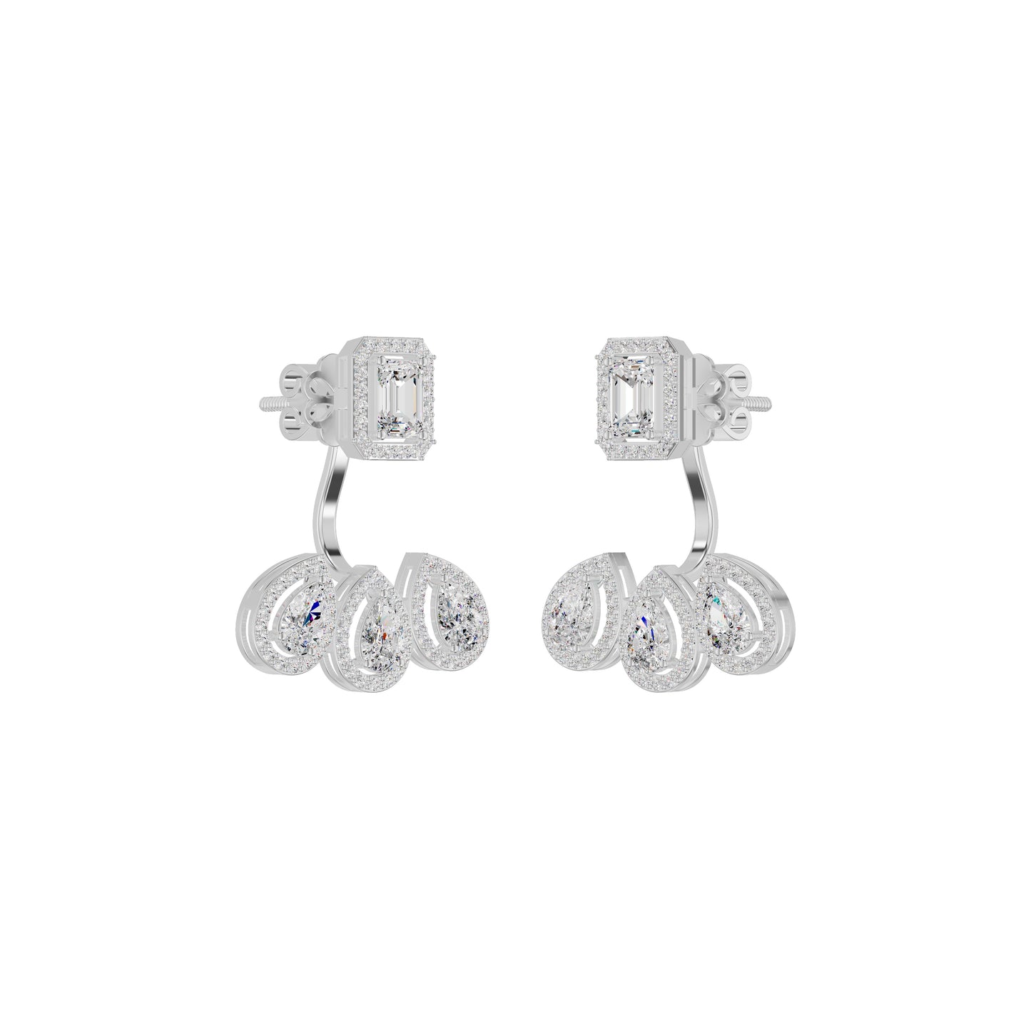 Flora Gleam Diamond Stud Earrings 18 KT / White Gold