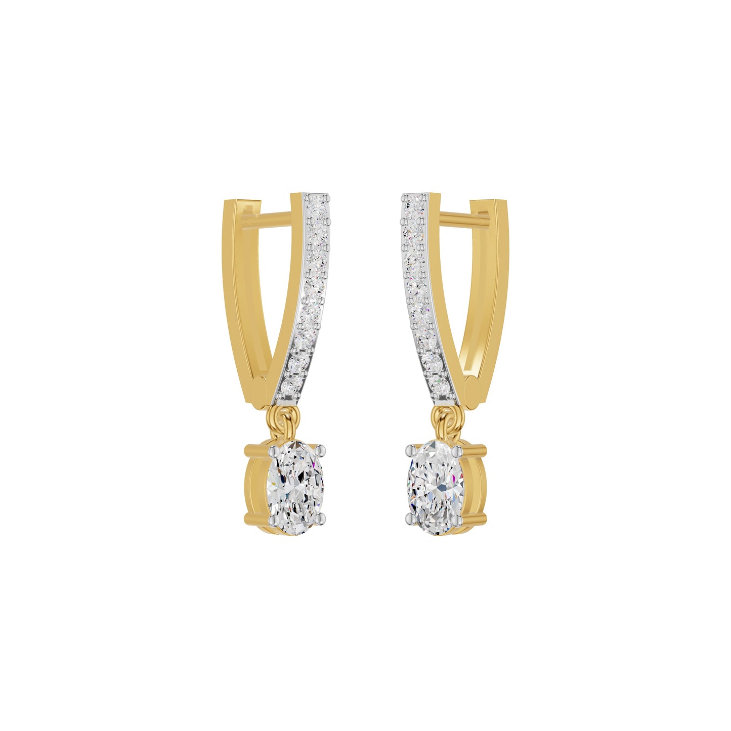 Tiered Diamond Drop Earrings 18 KT / Yellow Gold