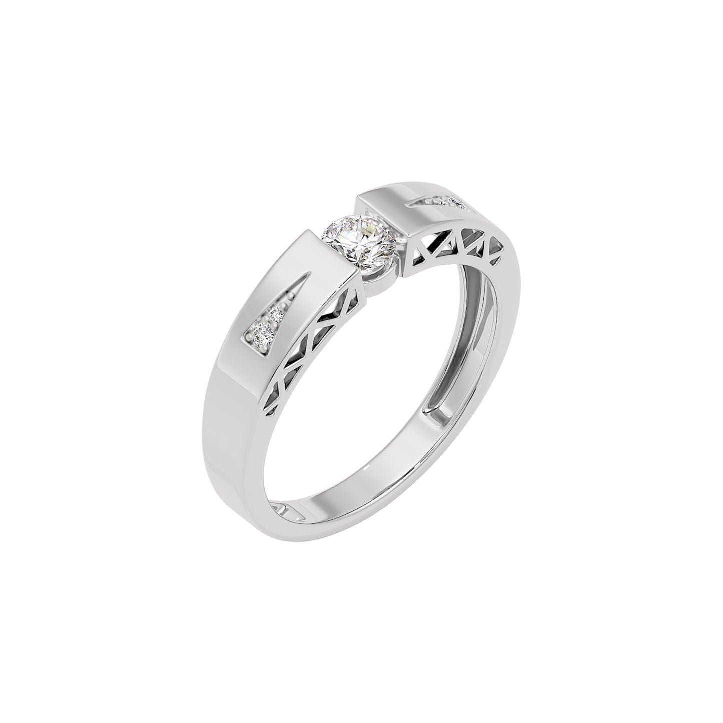 The Channel Bond Diamond Couple Band Ring for Him