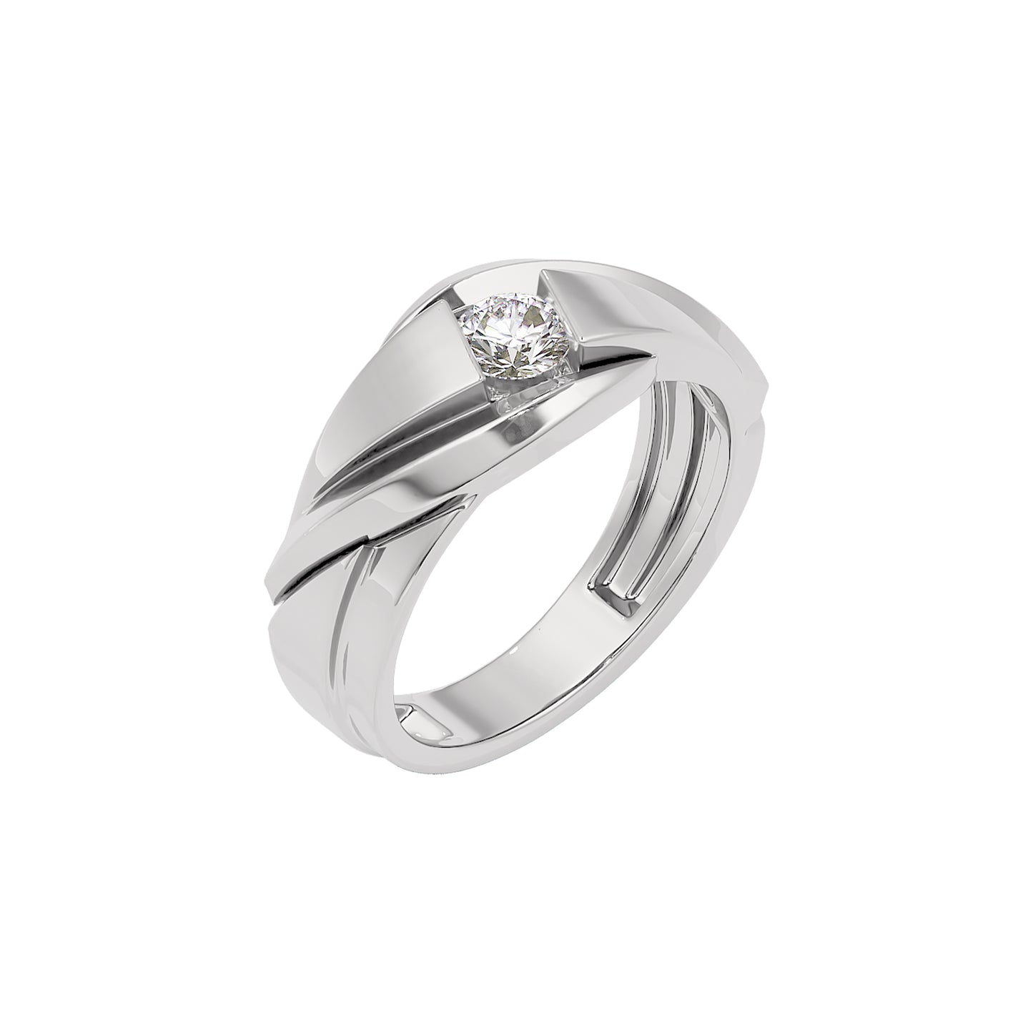 The Strong Sculpt Diamond Couple Band Ring for Him