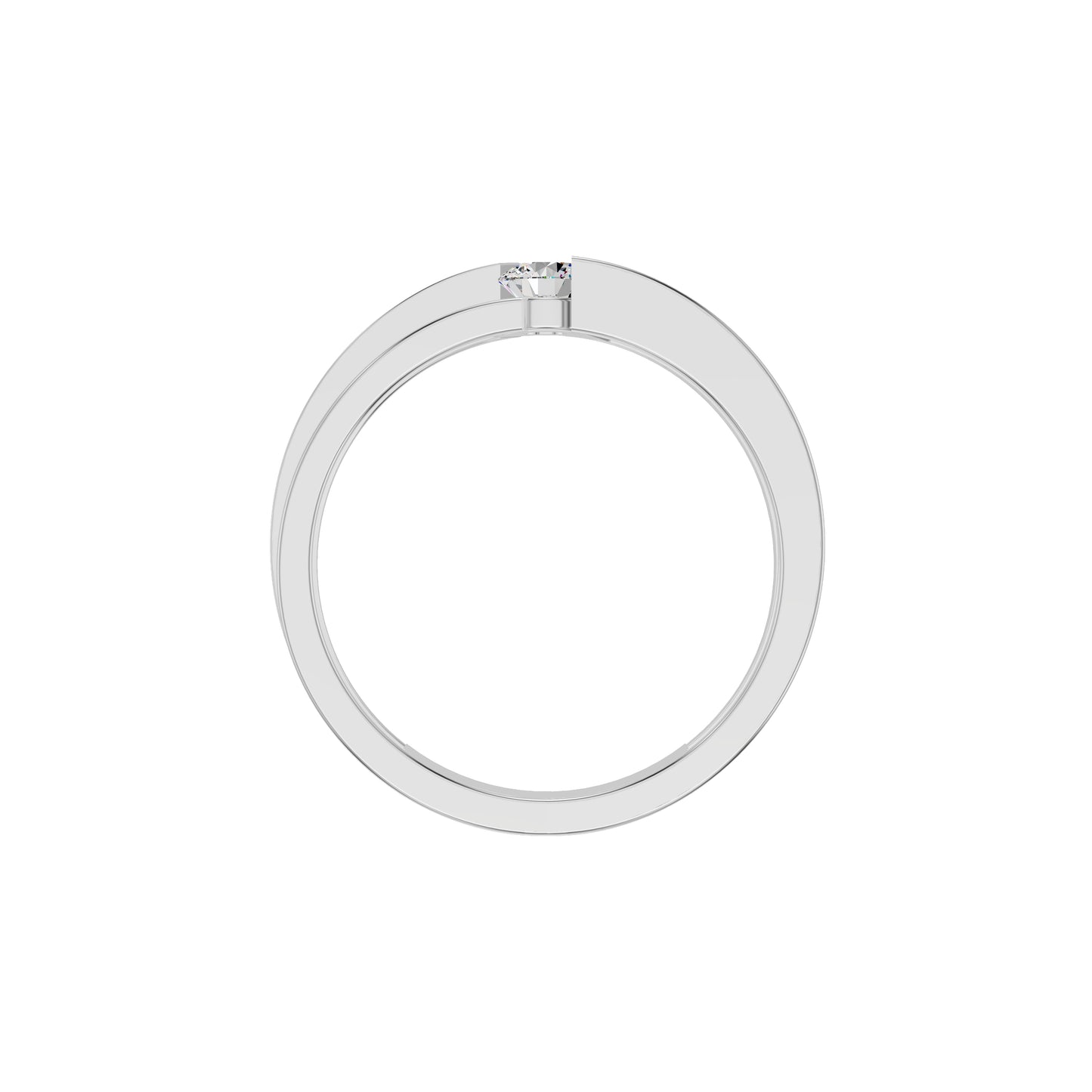 The Gleam Diamond Couple Band Ring for Him 18 KT / White Gold / 24