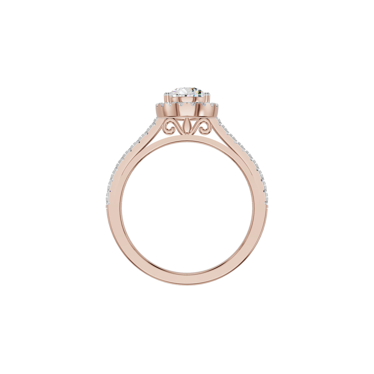 Teardrop Grace Engagement Pear Diamond Ring 18 KT / Rose Gold / 18