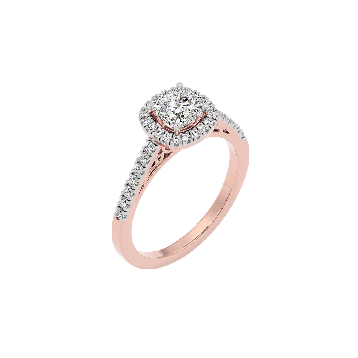 Courtney Engagement Cushion Diamond Ring 18 KT / Rose Gold / 22