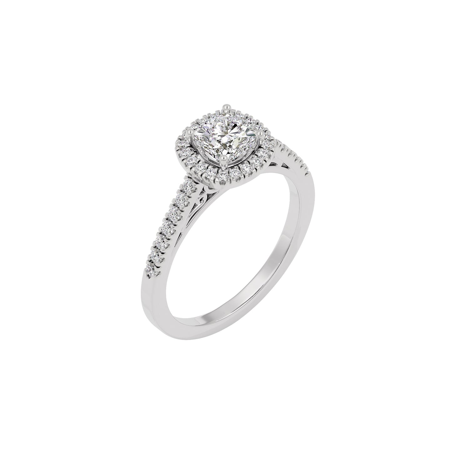 Courtney Engagement Cushion Diamond Ring 18 KT / White Gold / 22