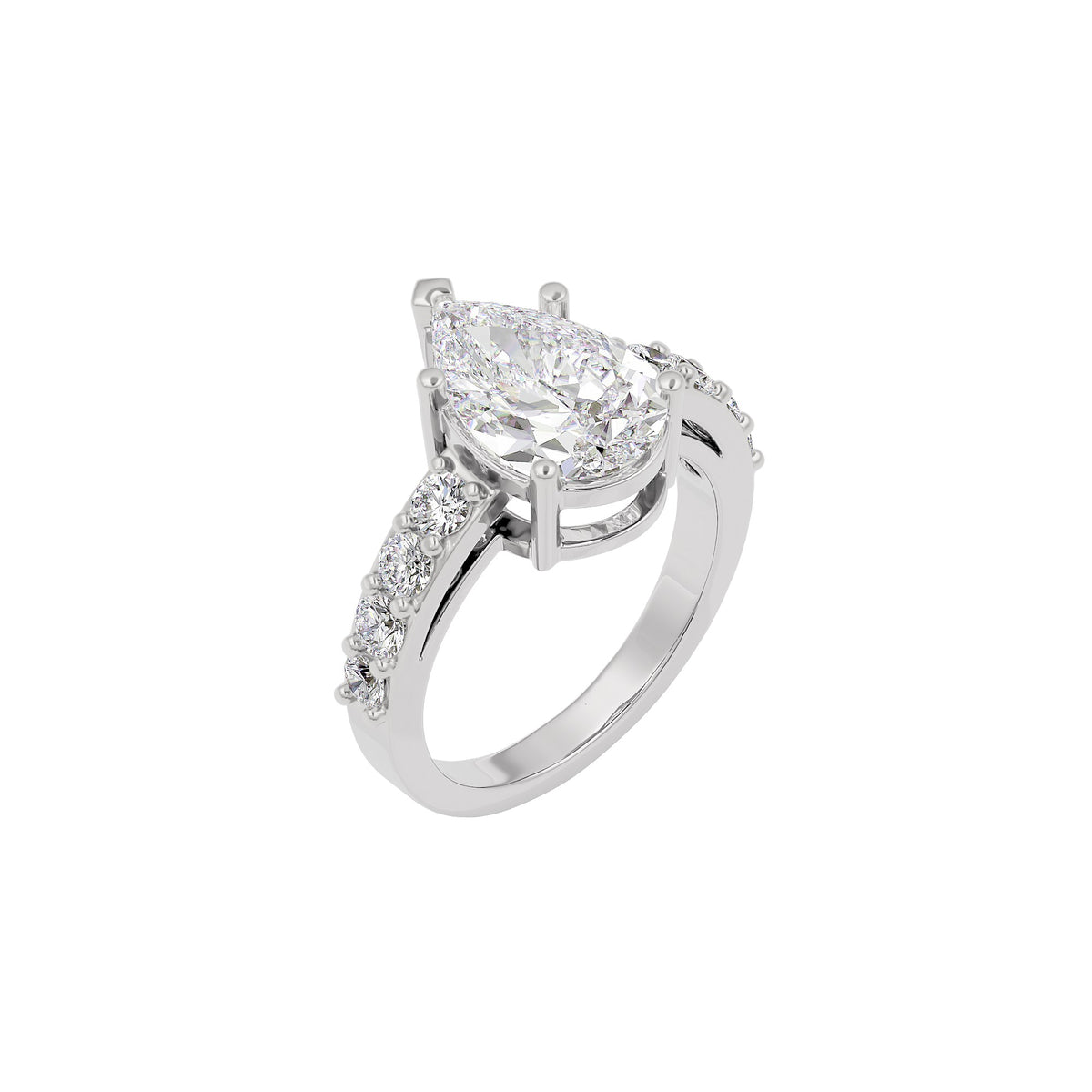 Glowing Pirum Diamond Ring 18 KT / White Gold / 22