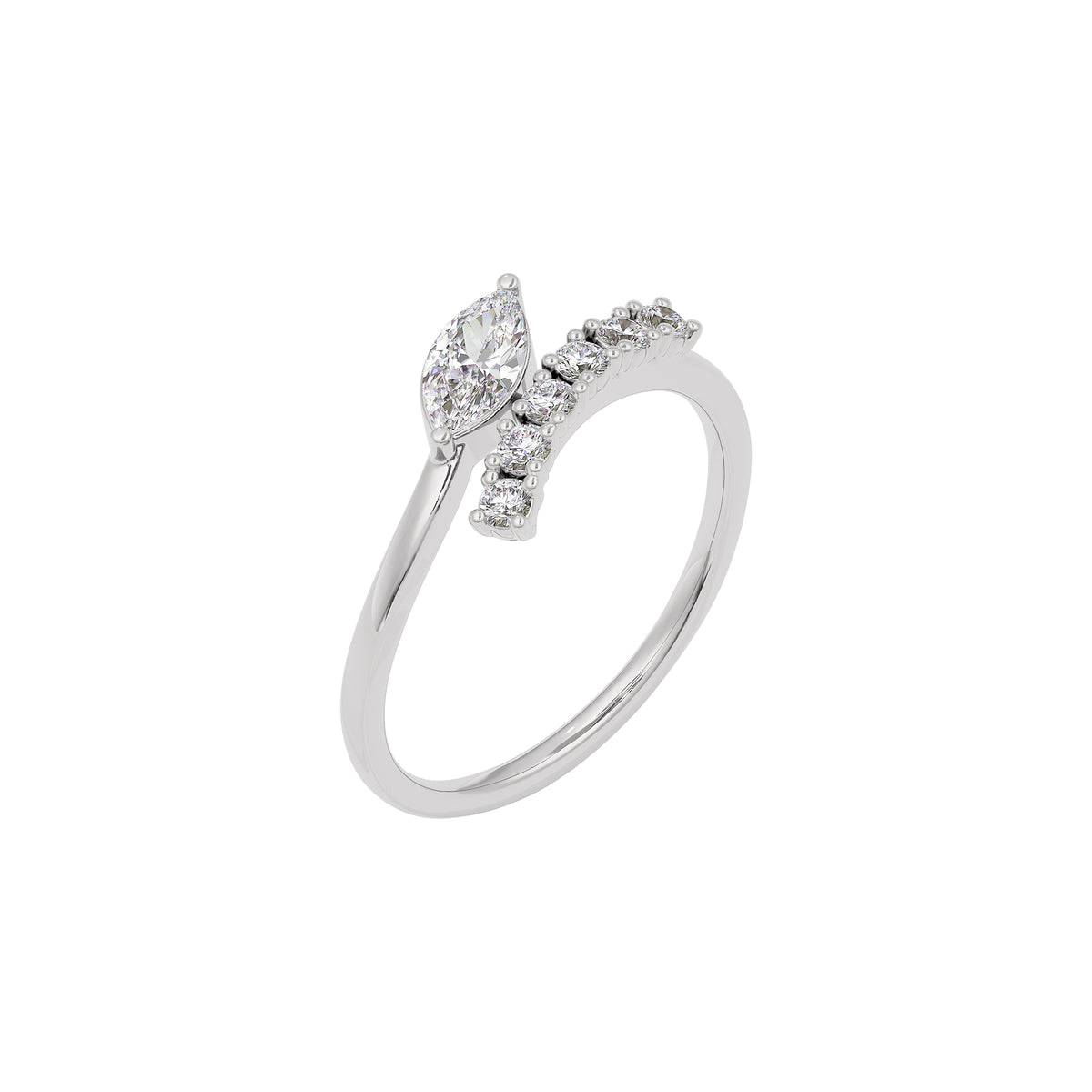 Radiant Mirage Diamond Ring 18 KT / White Gold / 22