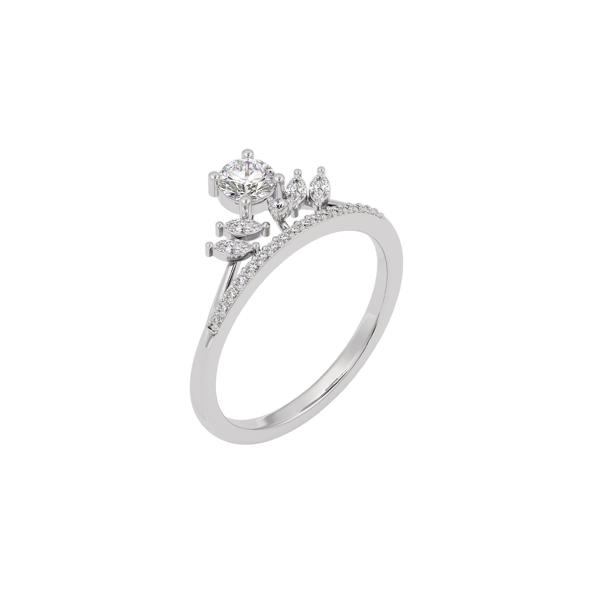 Diamond Mirage Ring 18 KT / White Gold / 22
