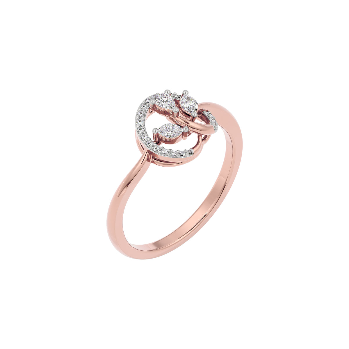 Noble Elegance Diamond Ring 18 KT / Rose Gold / 22