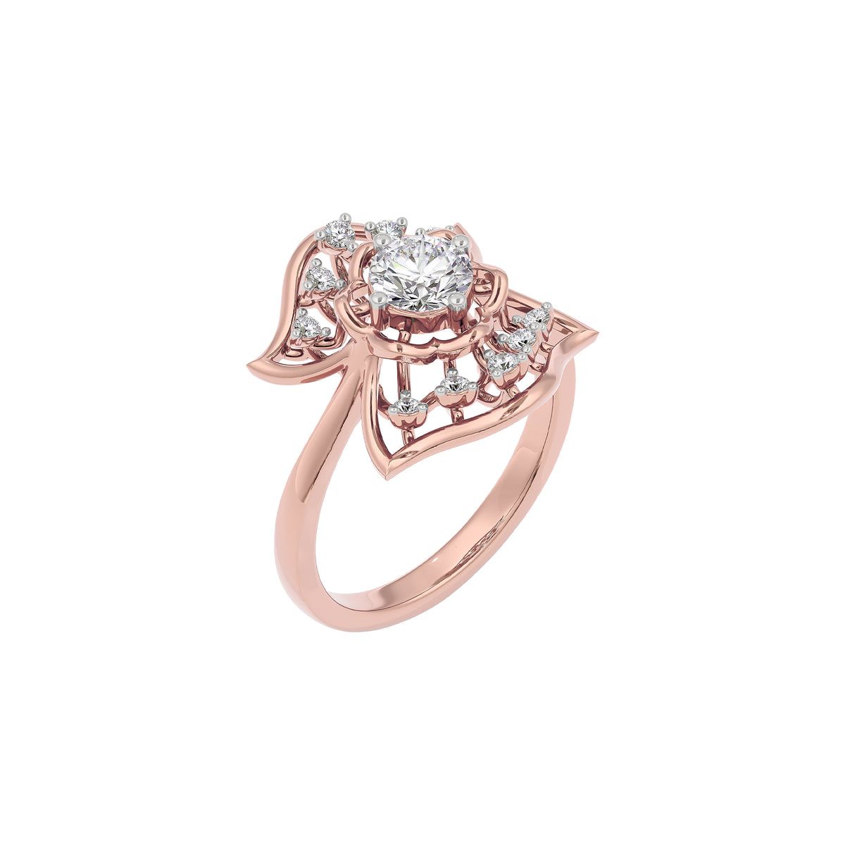 Halo Enigma Diamond Ring 18 KT / Rose Gold / 22