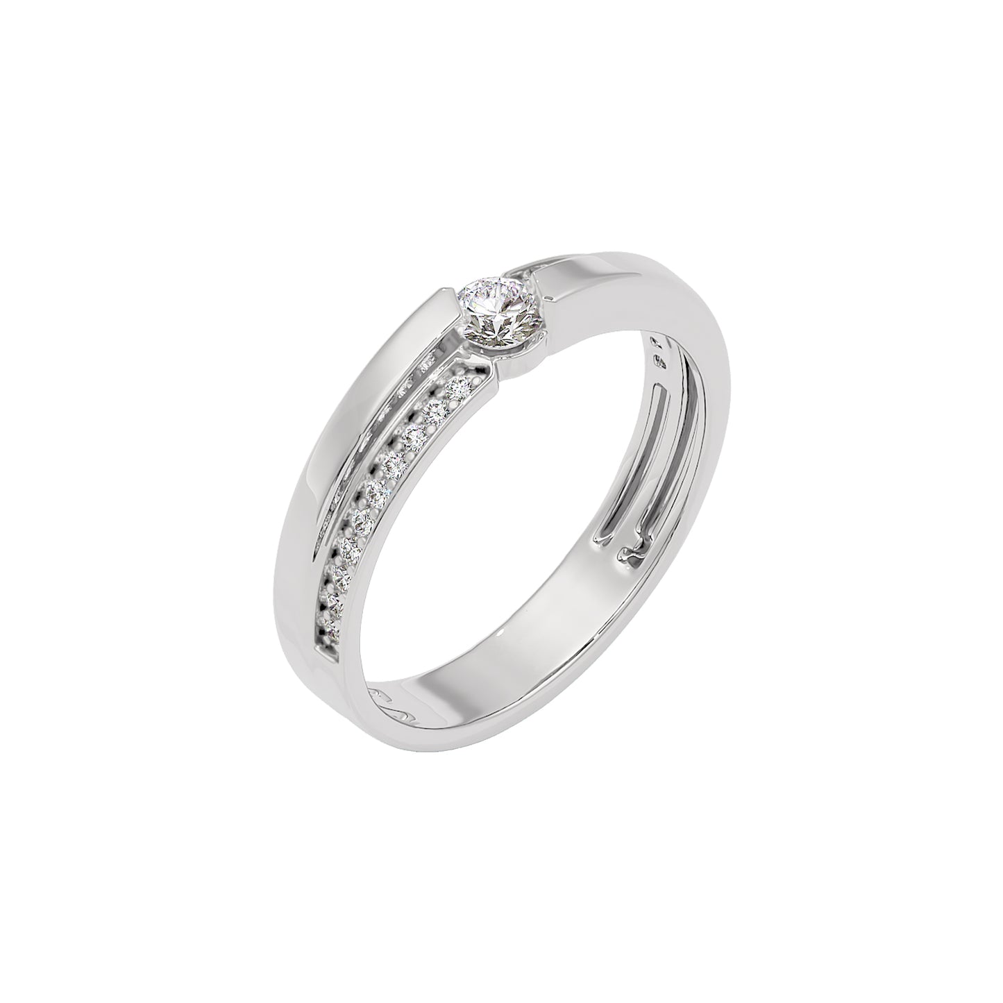 The Shimmer Diamond Couple Band Ring for Her