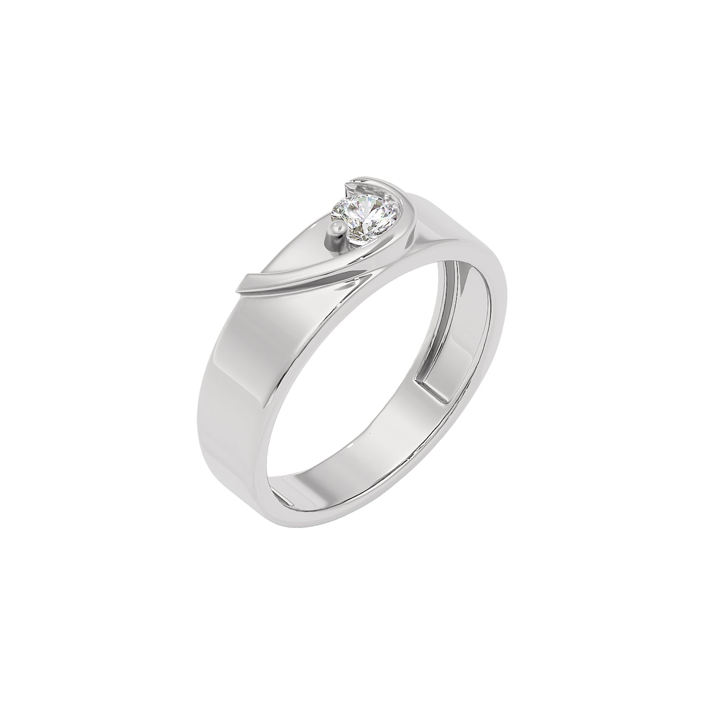 My Shining Other Half Diamond Couple Band Ring for Her