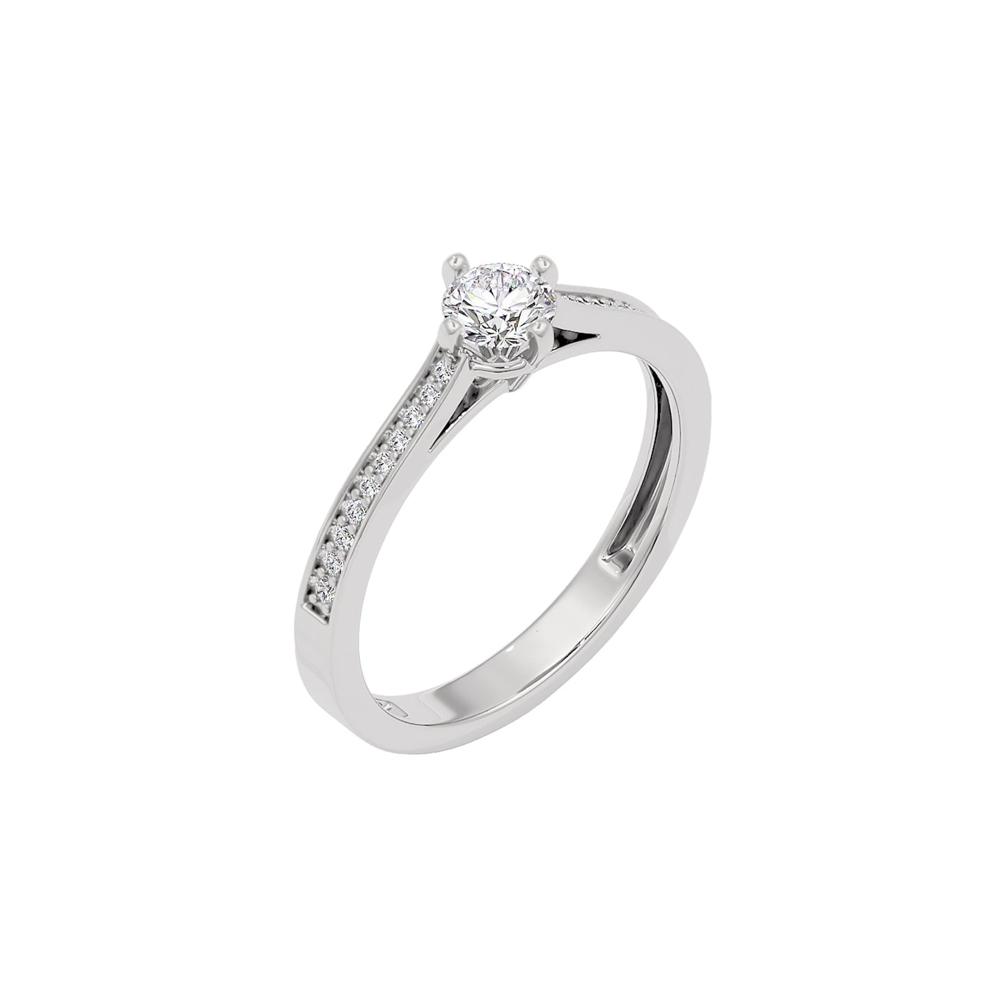 The Linked Facets Diamond Couple Band Ring for Her