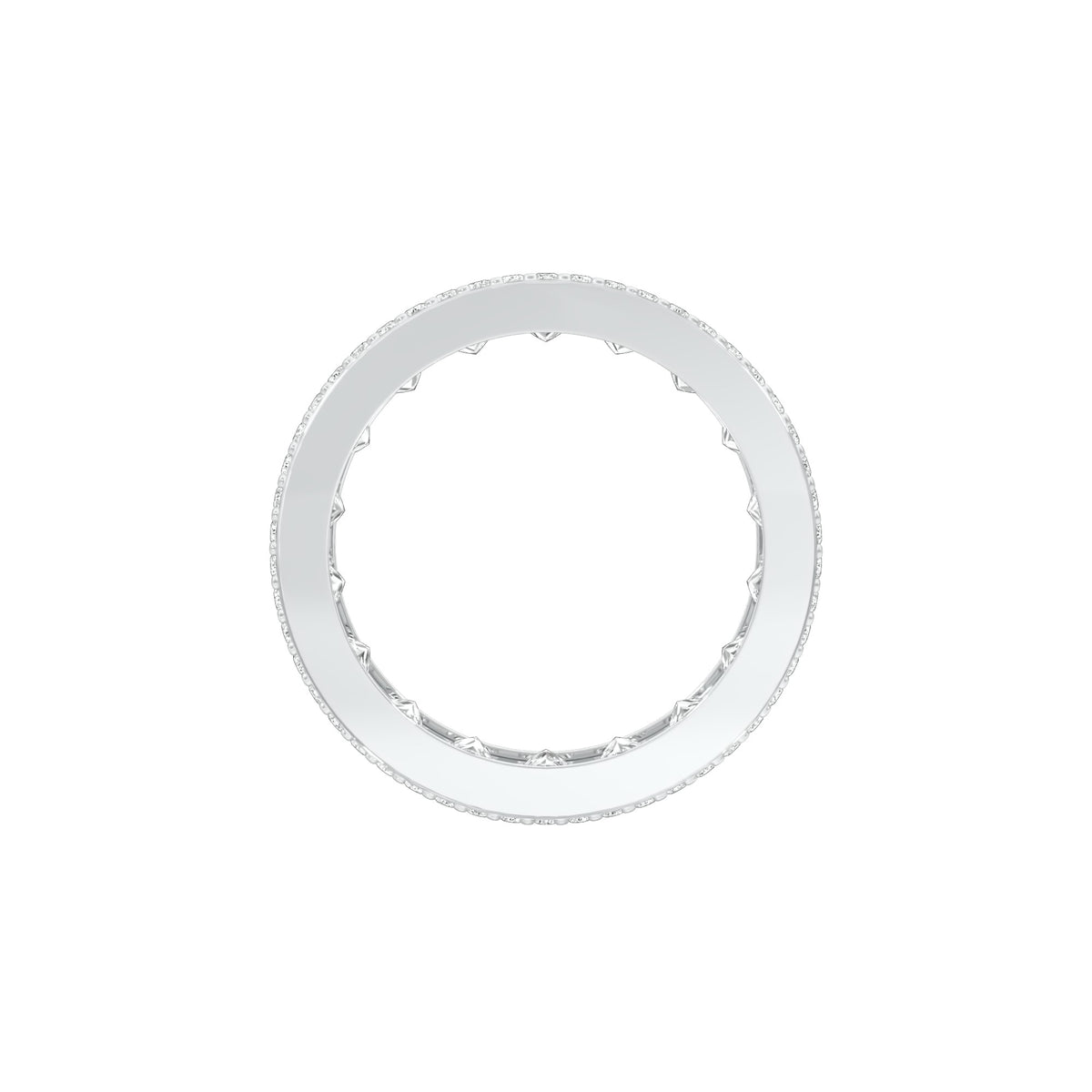 Shining PearDiamond Band Ring 18 KT / White Gold / 22