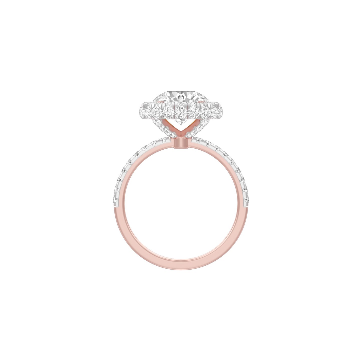 Halo of Us Diamond Engagement Ring 18 KT / Rose Gold / 18