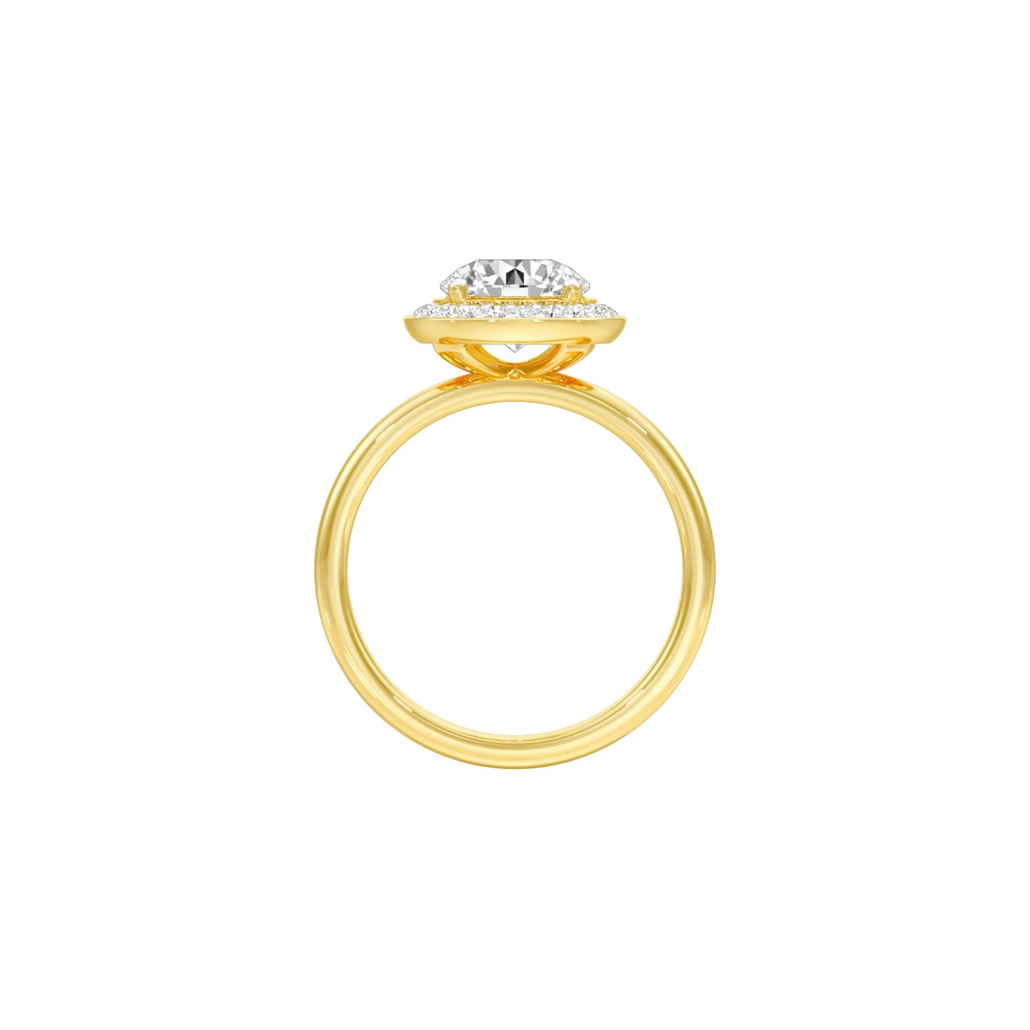 Accepted Heart Diamond Engagement Ring 18 KT / Yellow Gold / 22