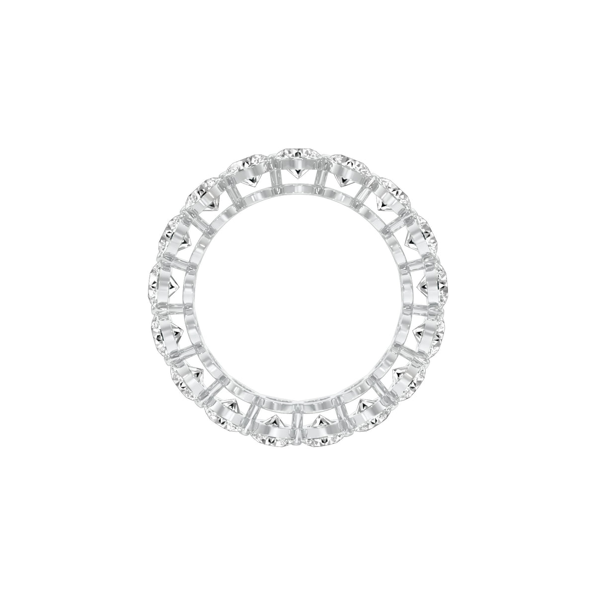 Pure Circle Diamond Band Ring 18 KT / White Gold / 22