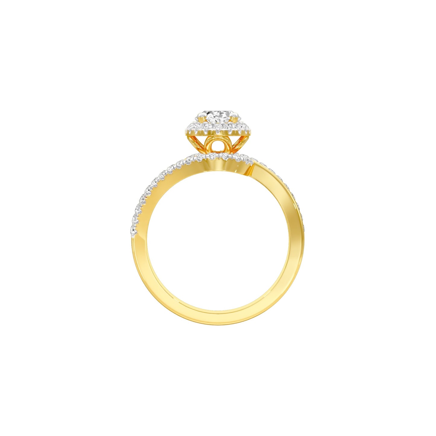 Twist of Fate Diamond Engagement Ring 18 KT / Yellow Gold / 22