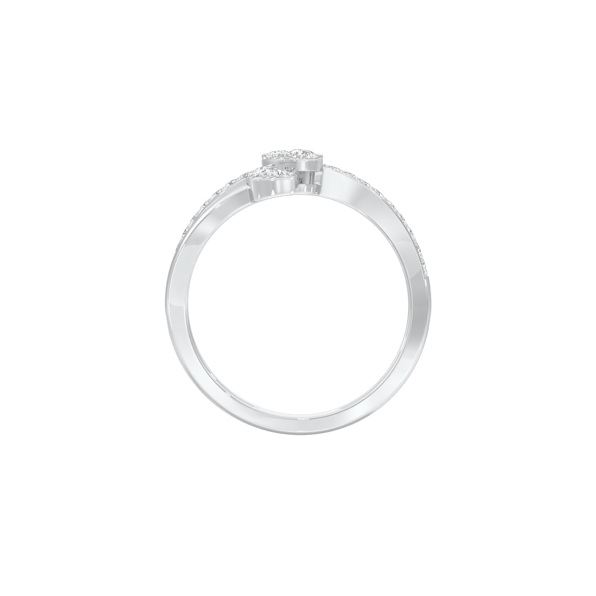 Wavecrest Pear Diamond Ring 18 KT / White Gold / 18