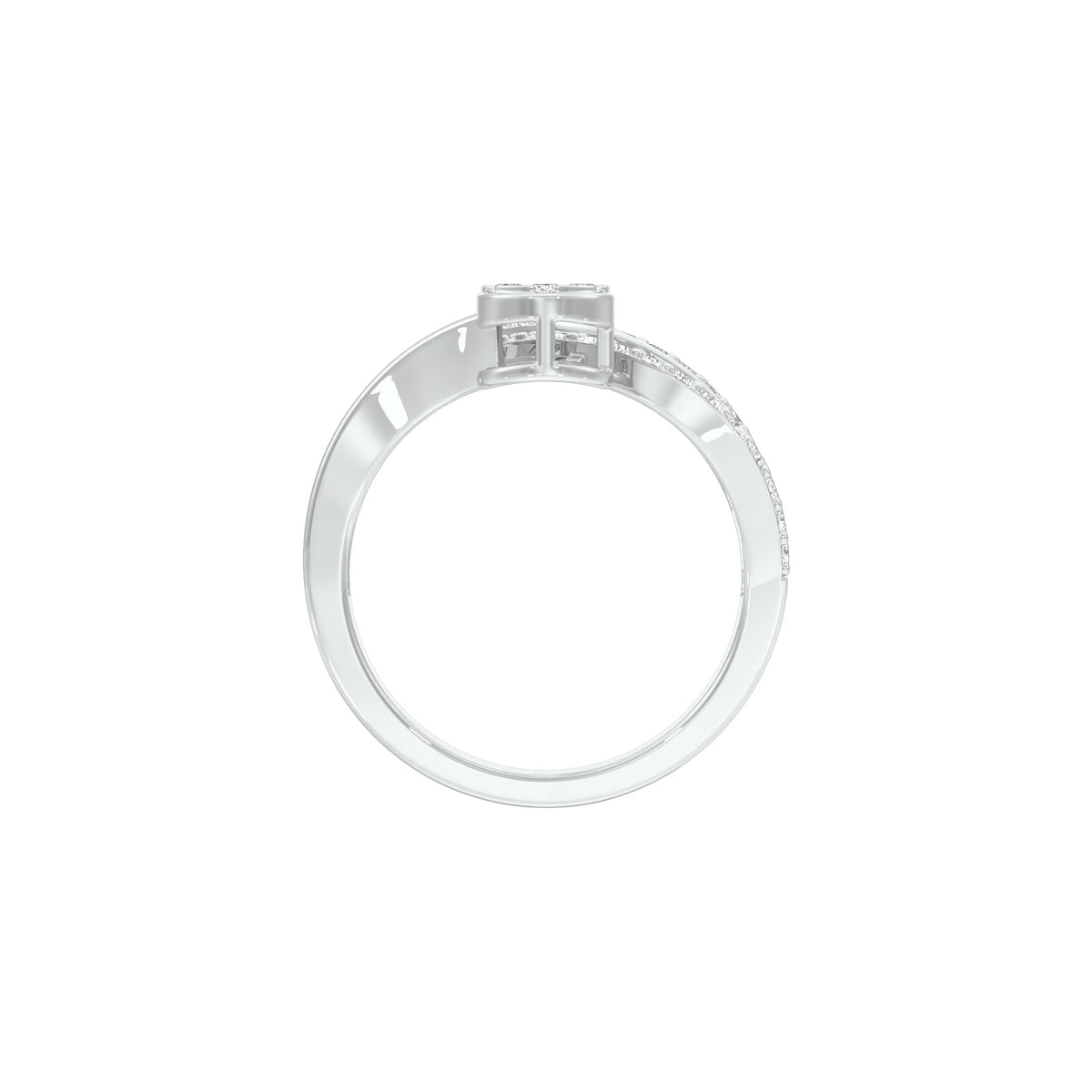 Interlace Embrace Diamond Ring 9 KT / White Gold / 18