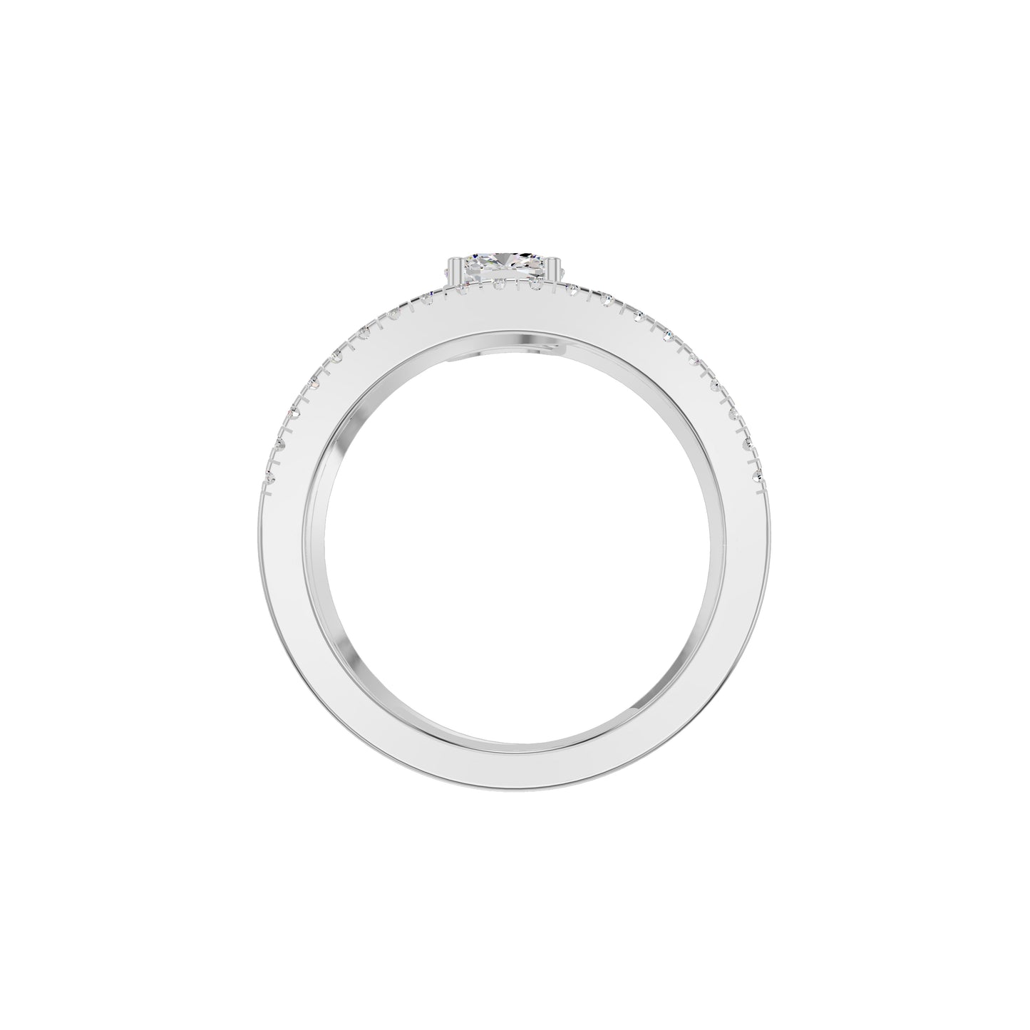 Serpent Sparkle diamond cocktail Ring 18 KT / White Gold / 18