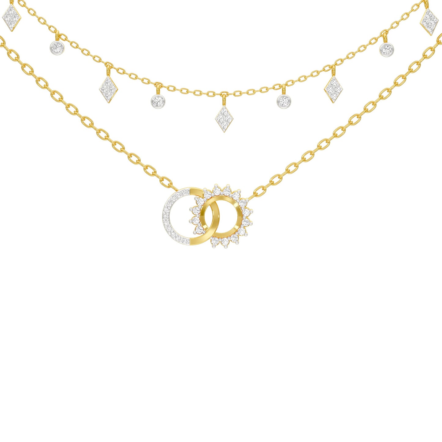 Double Layered Infinity Diamond Necklace
