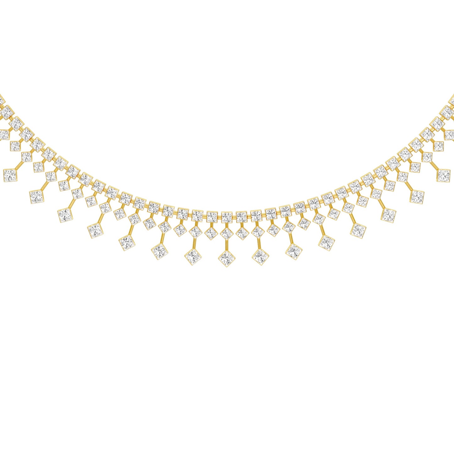 Edged In Shimmer Diamond Necklace 18 KT / Yellow Gold